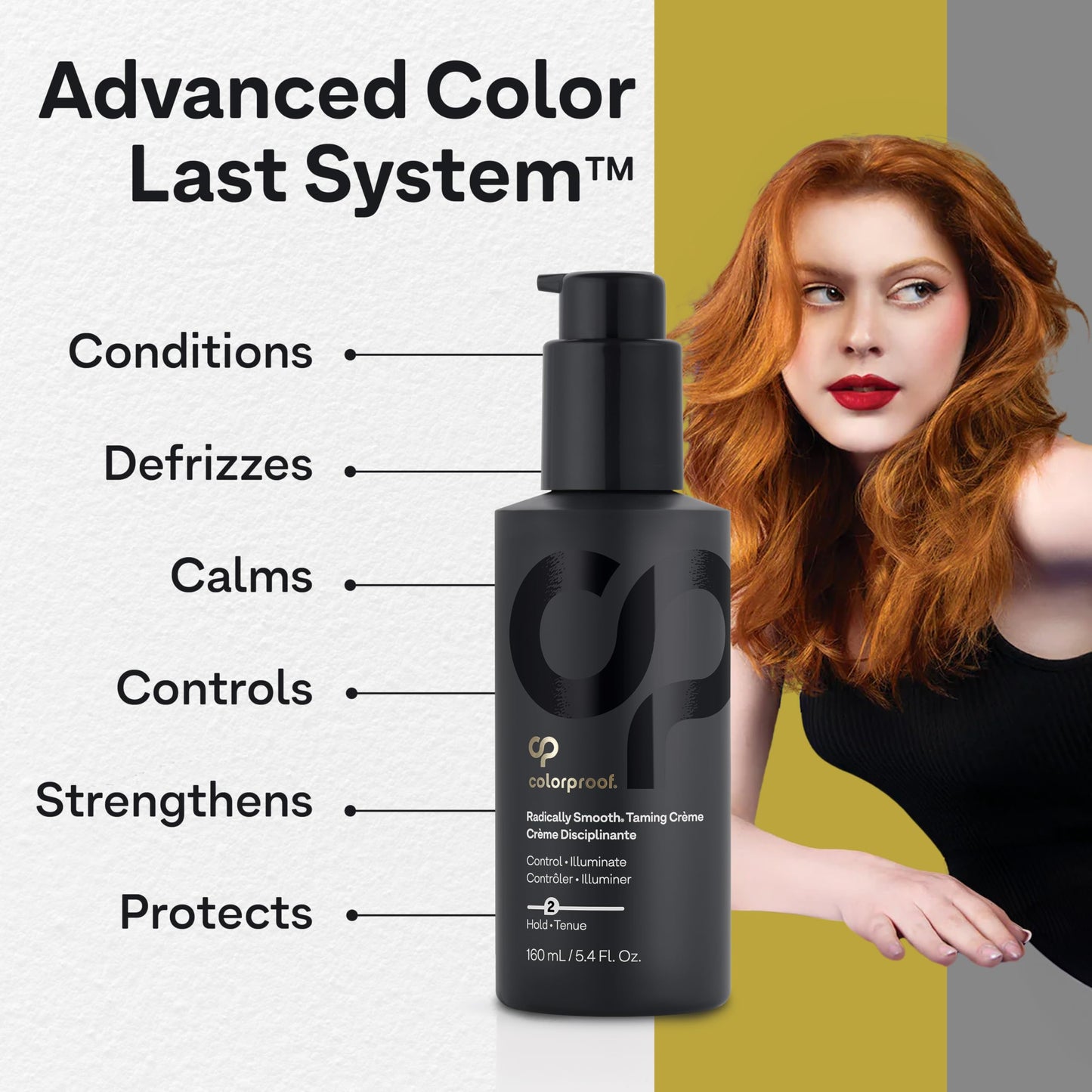 White Smoke Colorproof Radically Smooth Taming Crème 5.4 Fl. Oz Smoothing Hair Cream with Black Currant, Jasmine & Peach Scent, Color Preserving and Humidity-Resistant Styling Cream