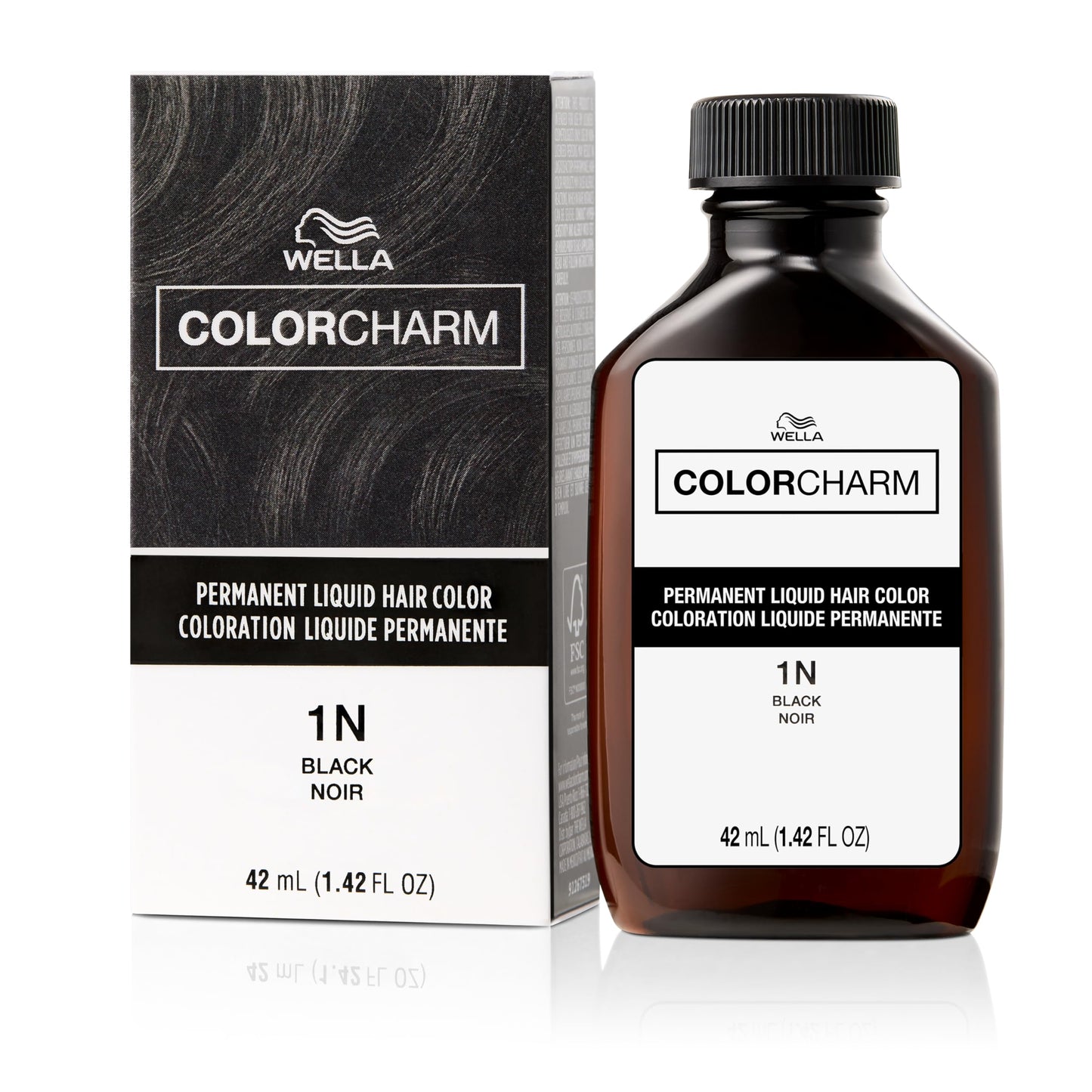 White Smoke COLORCHARM Permanent Liquid Hair Color | 1N Black | Up to 100% Gray Coverage | 1.42 Fl Oz