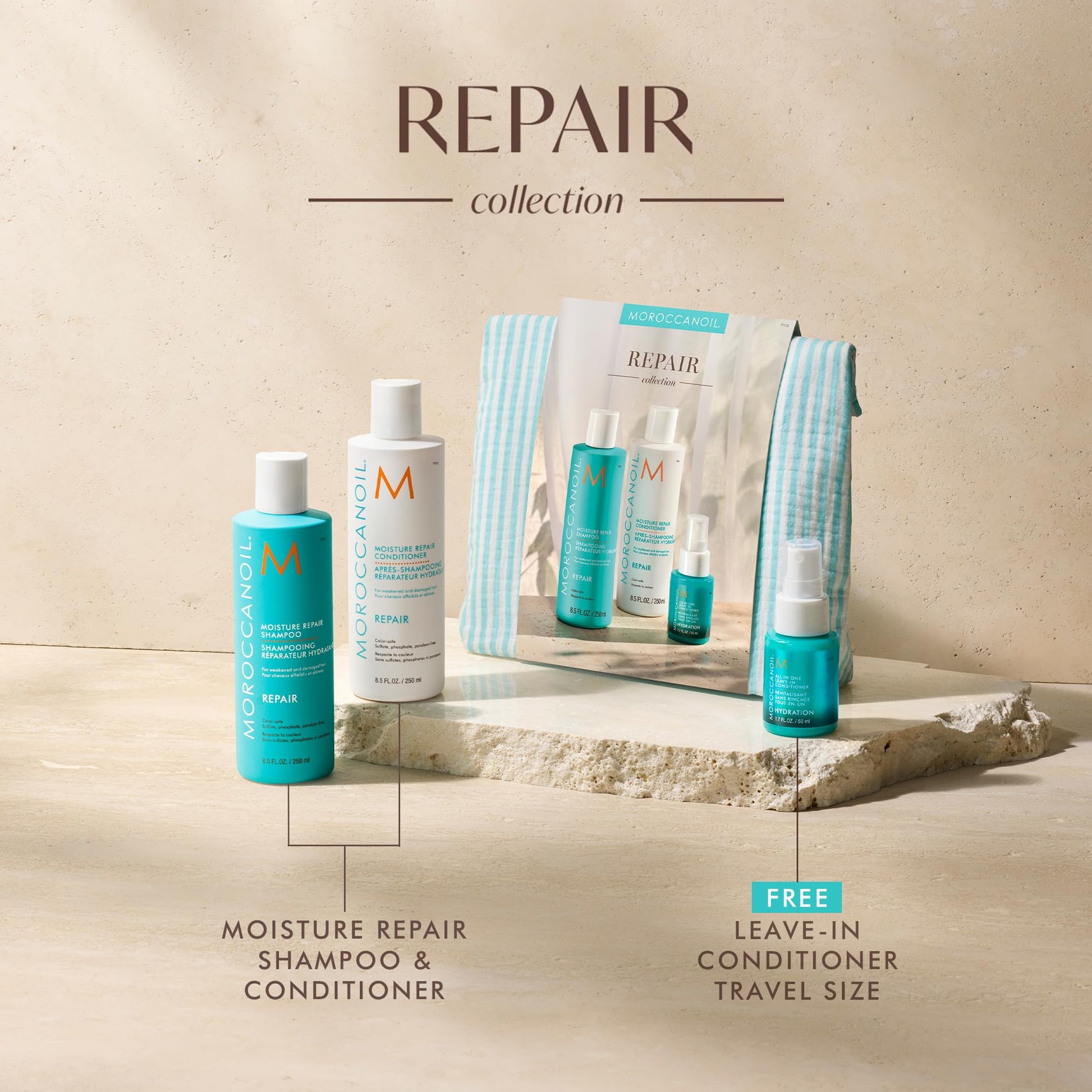 Light Gray Moroccanoil Hair Repair Gift Set