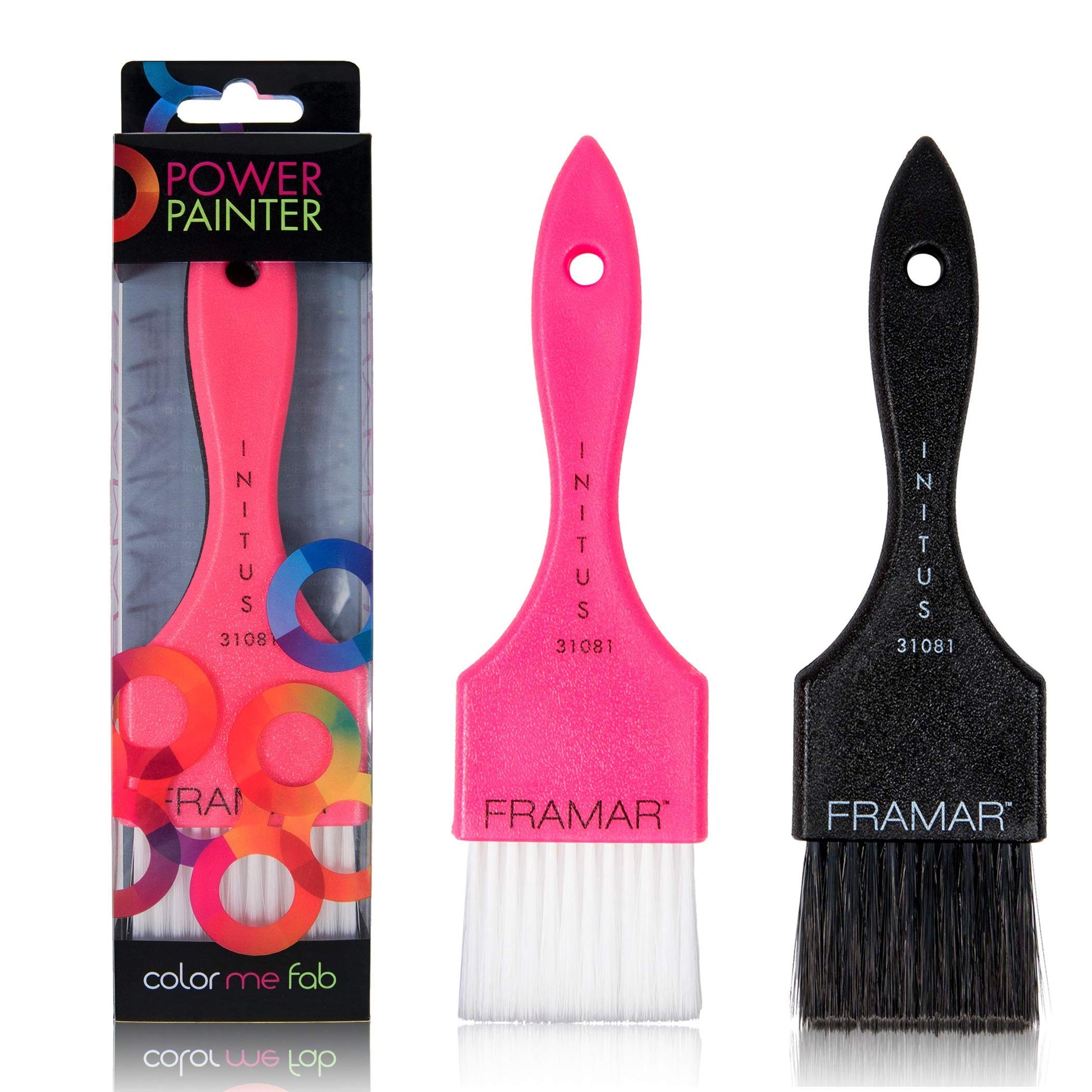 White Smoke Framar Power Painter Hair Dye Brush - Hair Coloring Brush, Hair Dying Brush to Apply Hair Color, Blending Hair Color Brush Set, Balayage Tools, Dye Application Brush to Paint Hair, Tint Brush - 2 Pk