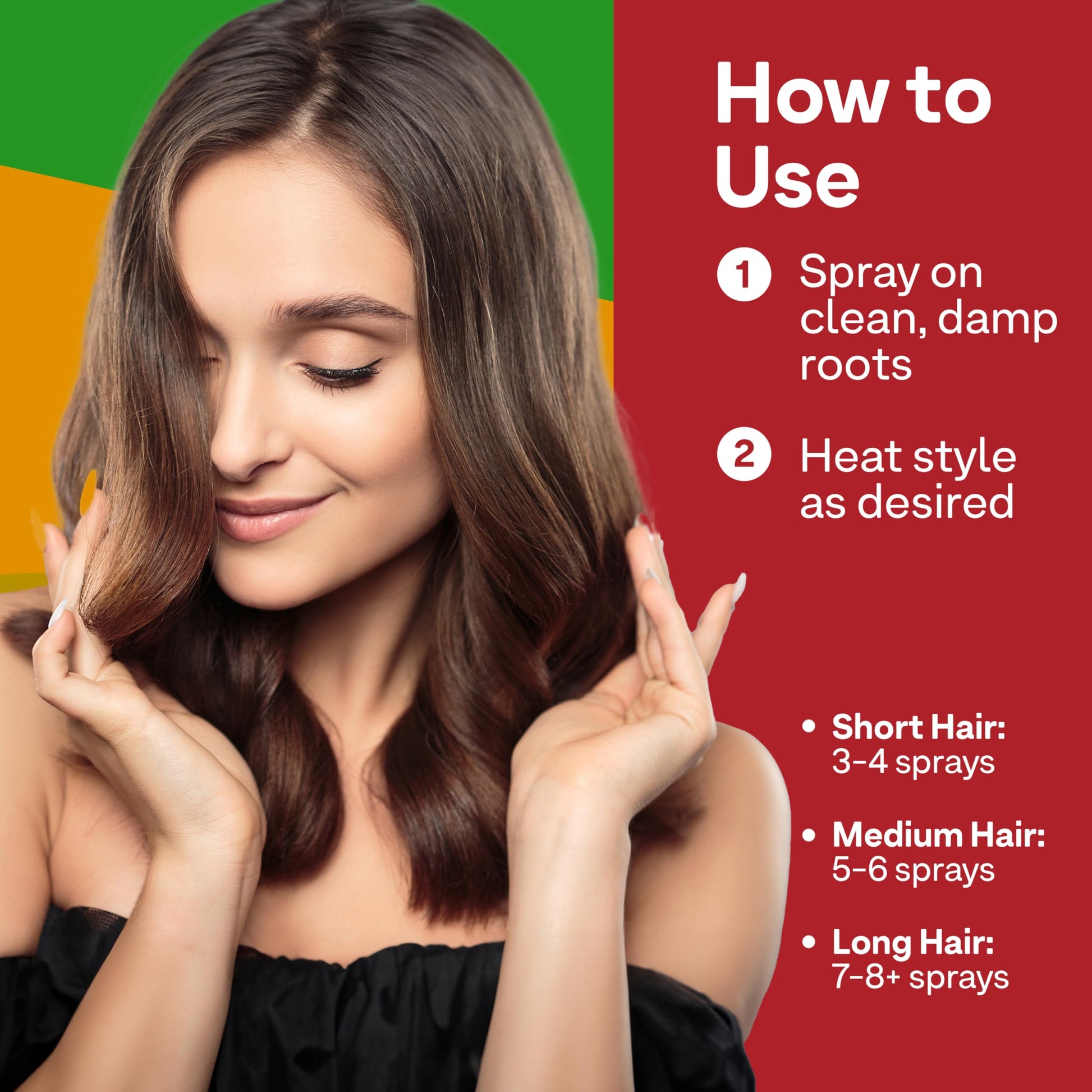 Brown Colorproof Volume Blow Dry Spray Primer 6.7 Fl. Oz. Volumizing Heat Protection Spray for Hair, White Nectarine Scent