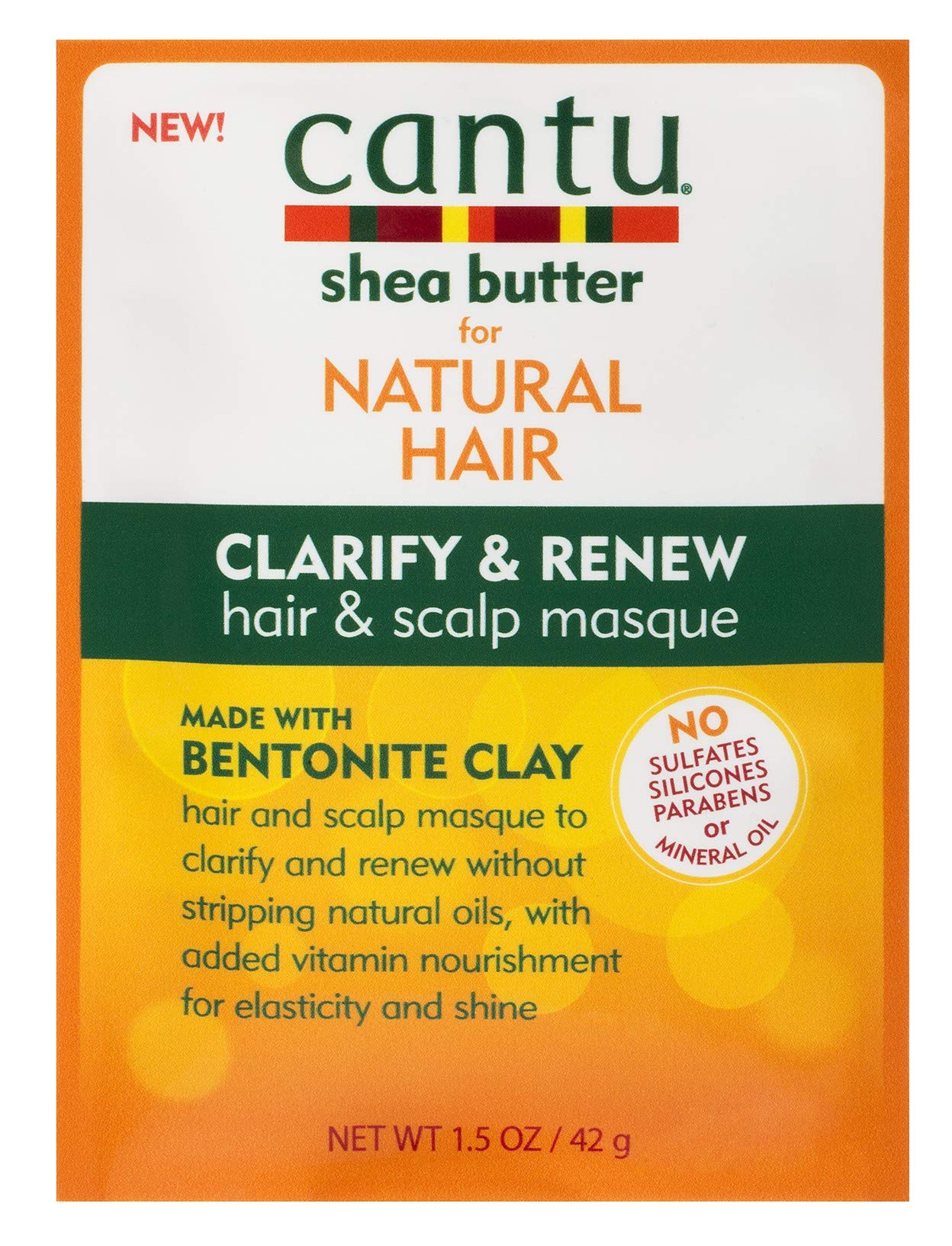 Lavender Cantu Natural Hair Clarify & Renew Hair Scalp Masque 1.5 Ounce (6 Pieces)