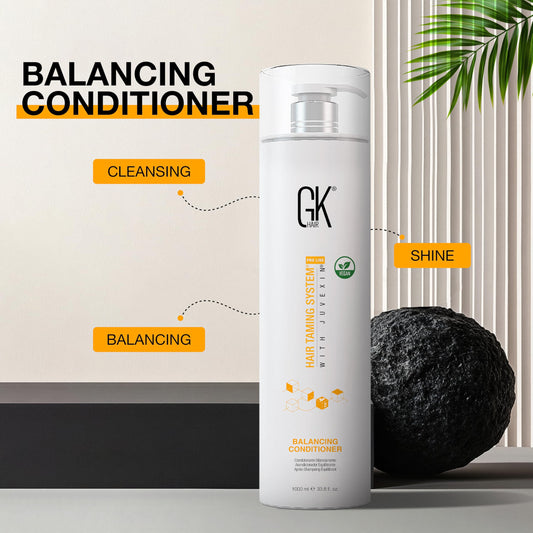 Antique White GK HAIR Global Keratin Balancing Conditioner (33.8 Fl Oz/1000ml) For Oily & Color Treated Hair Daily Use After Shampoo Conditioning Deep Cleanser & Impurities Remover Restores pH Levels