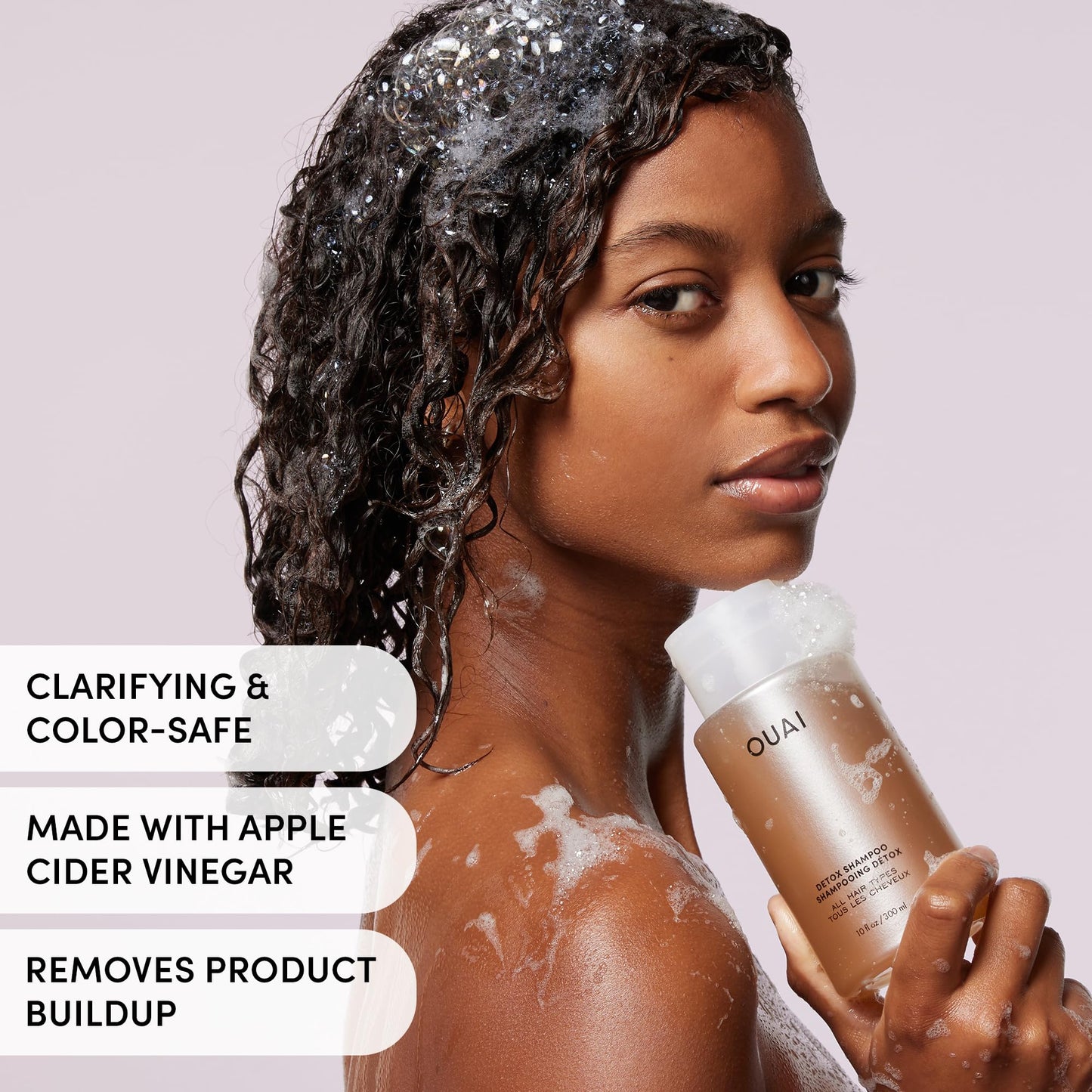 Light Gray OUAI Hair Care Set - Clarifying Shampoo & Exfoliating Scalp Scrub - Deep Cleansing & Balancing - Hair Care Kit with Detox Shampoo & Travel Size Sugar Scrub for Scalp (2 Count)