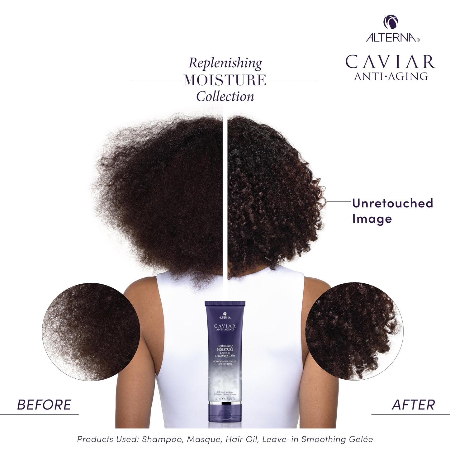 White Smoke Alterna Caviar Anti-Aging Replenishing Moisture Leave-in Smoothing Gelee, Lightweight Styling For Dry Hair,Sulfate Free ,3.4 Fl Oz (Pack of 1)