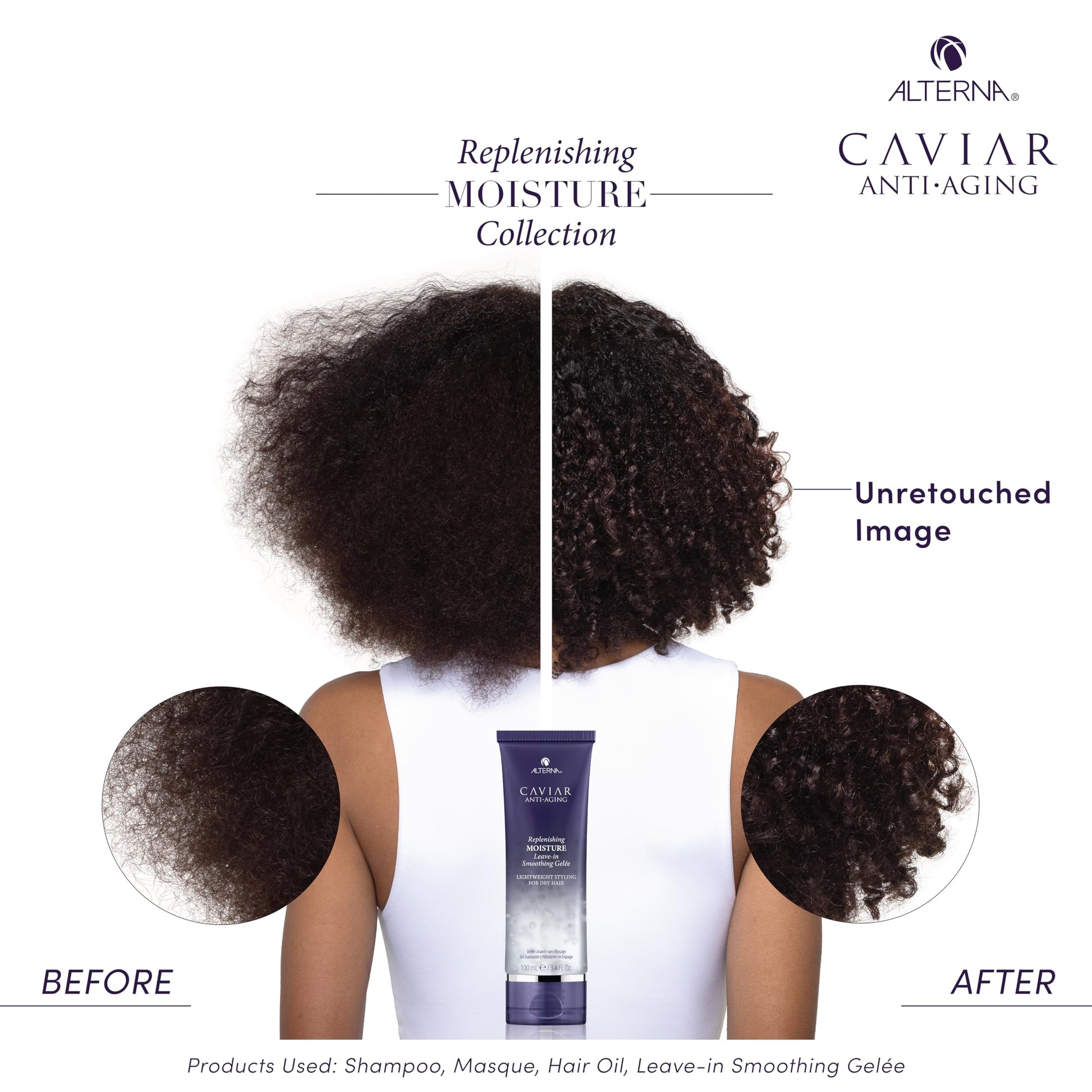 White Smoke Alterna Caviar Anti-Aging Replenishing Moisture Leave-in Smoothing Gelee, Lightweight Styling For Dry Hair,Sulfate Free ,3.4 Fl Oz (Pack of 1)