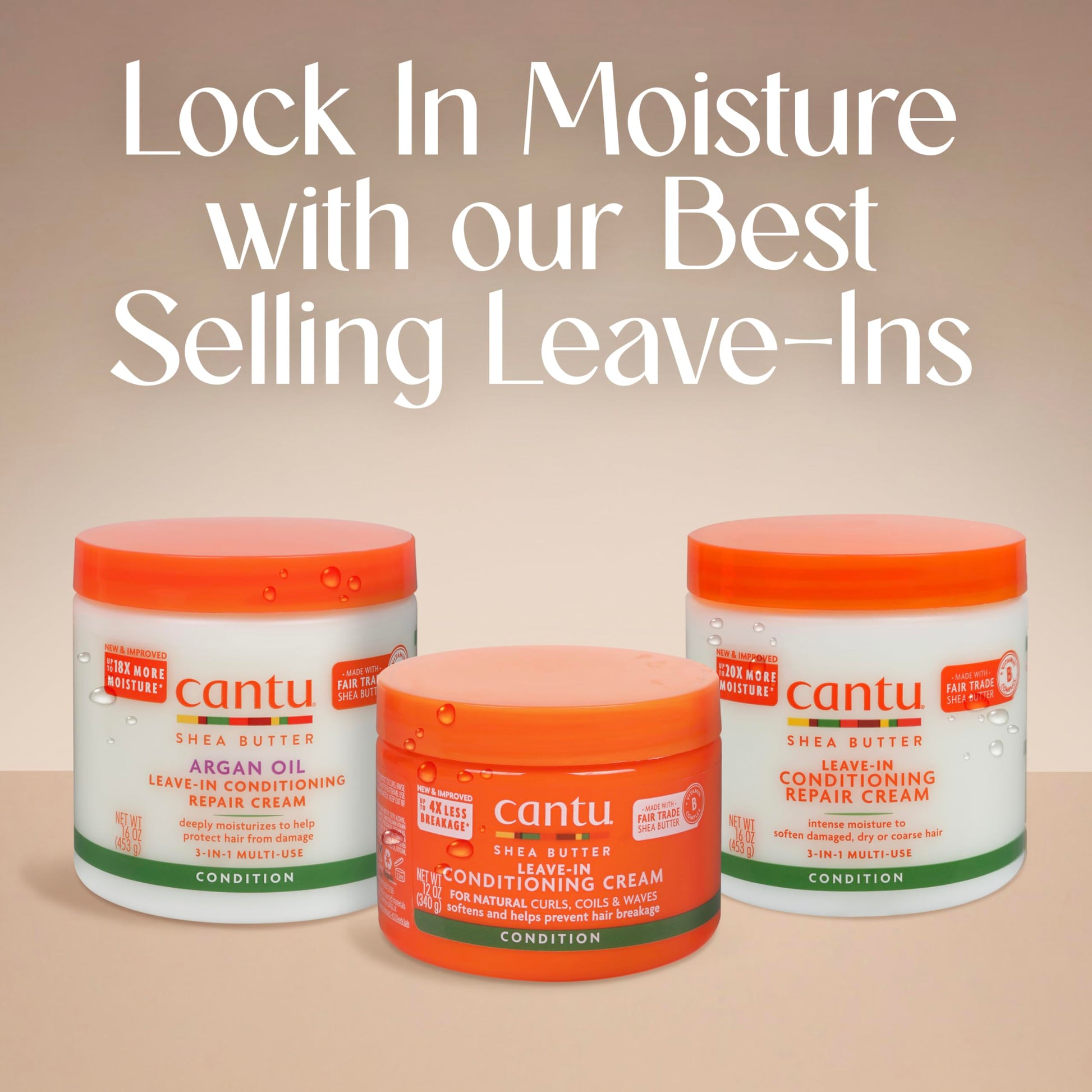 Tan Cantu Leave-In Conditioning Repair Cream with Argan Oil, 16 oz (Pack of 2)