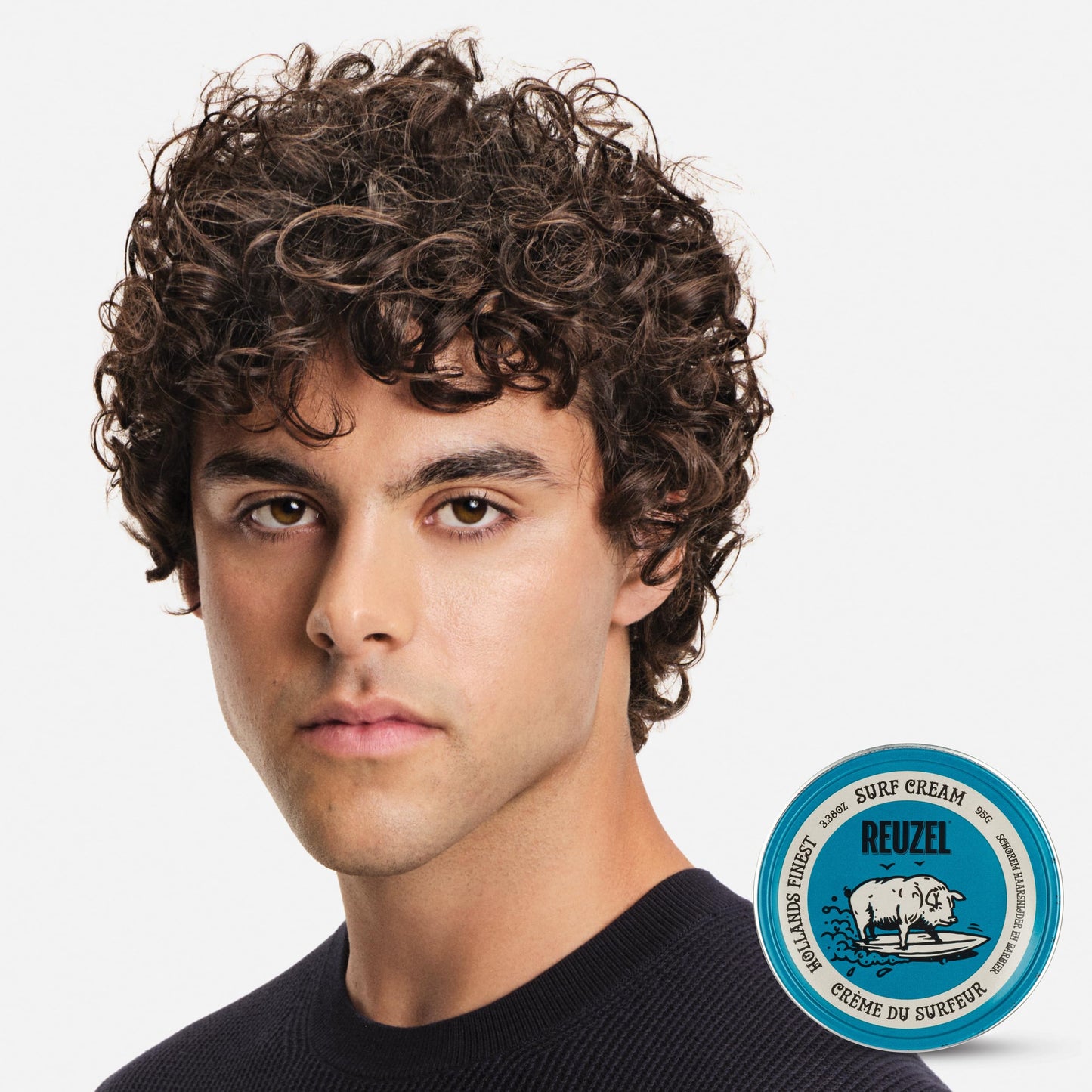 White Smoke REUZEL Surf Texture and Definition Cream, Light All Day Hold, Water Soluble Styling, Matte Finish & Flake Free, For All Hairstyles, 3.38 oz