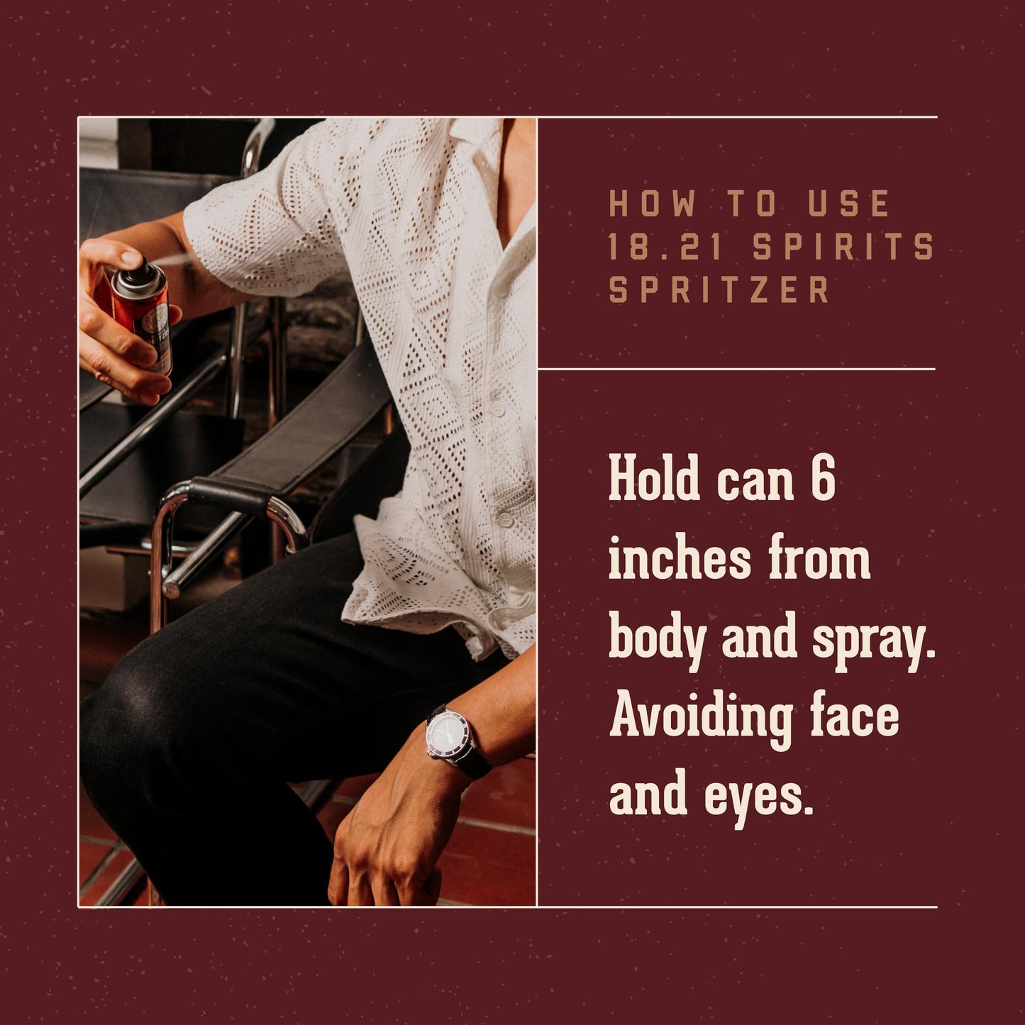 Dark Red 18.21 Man Made Men’s Spirits Spritzer Sweet Tobacco Fragrance, 3.4 oz. - Luxurious Long-Lasting All Over Body Spray with Masculine Aromatics - Premium Men Care Products - Gifts for Him
