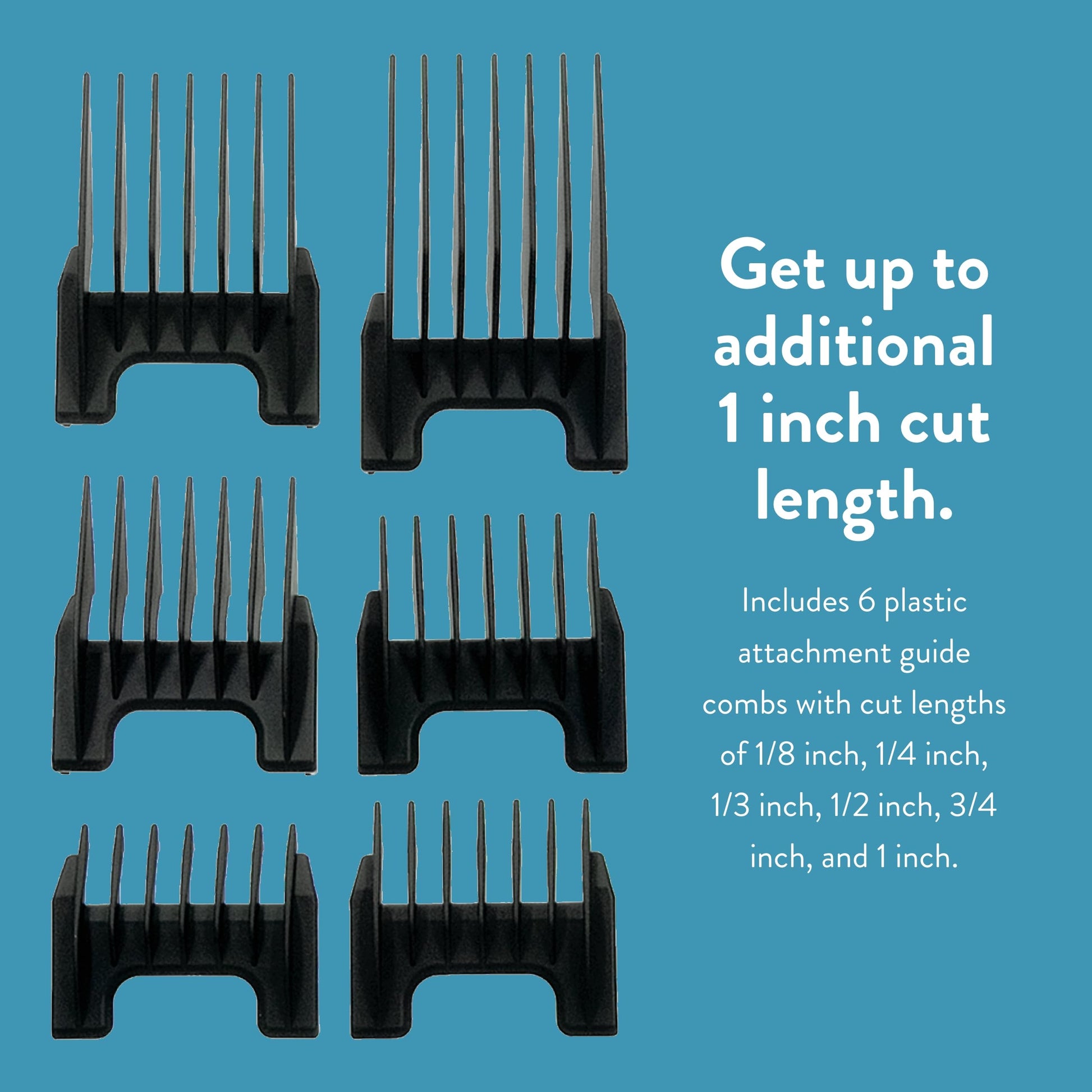 Steel Blue WAHL Professional Animal 5-in-1 Clipper Attachment Guide Comb Grooming Set for Wahl's Arco, 5- Style Groom, Bravura, Figura, Chromado, Creativa, and Motion Pet, Dog, Cat, and Horse Clippers