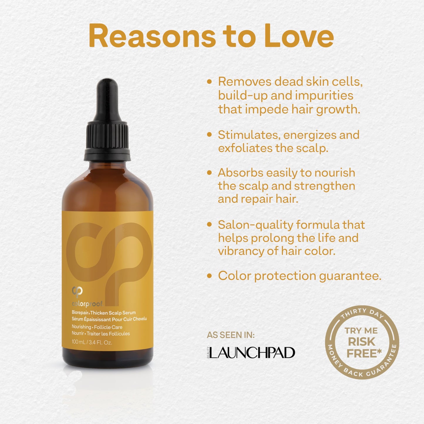 Lavender Colorproof Biorepair Thicken Scalp and Follicle Care Serum 3.4 Fl. Oz. w/Fresh Lime, Eucalyptus, Mint Leaf & Rosemary Scent, Color-Protection and Fuller-Looking Hair