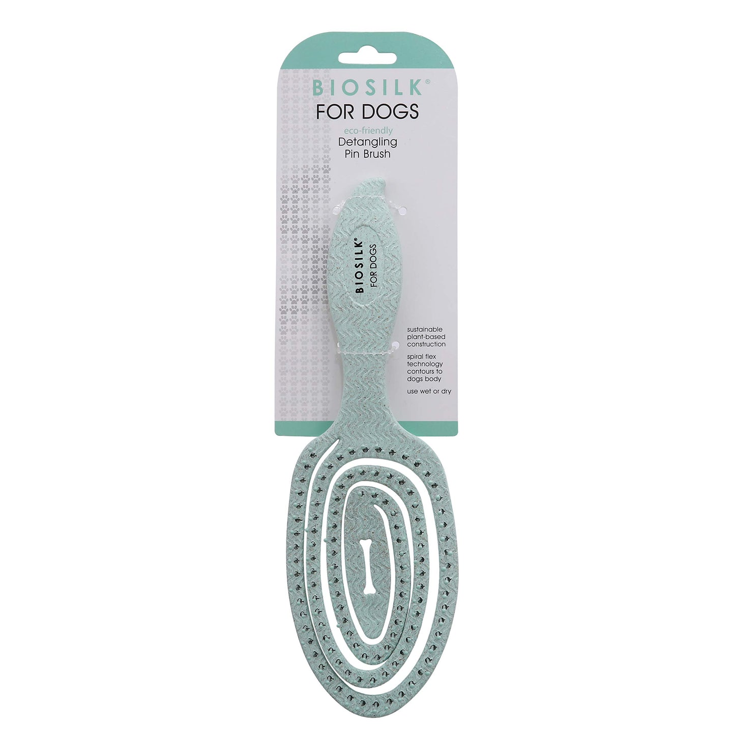 Dark Gray BioSilk for Pets Eco Friendly Detangling Pin Brush for Dogs, Gentle Dog Grooming Brush Designed to Help Remove Knots and Tangles and Support Healthy Coats for All Dogs