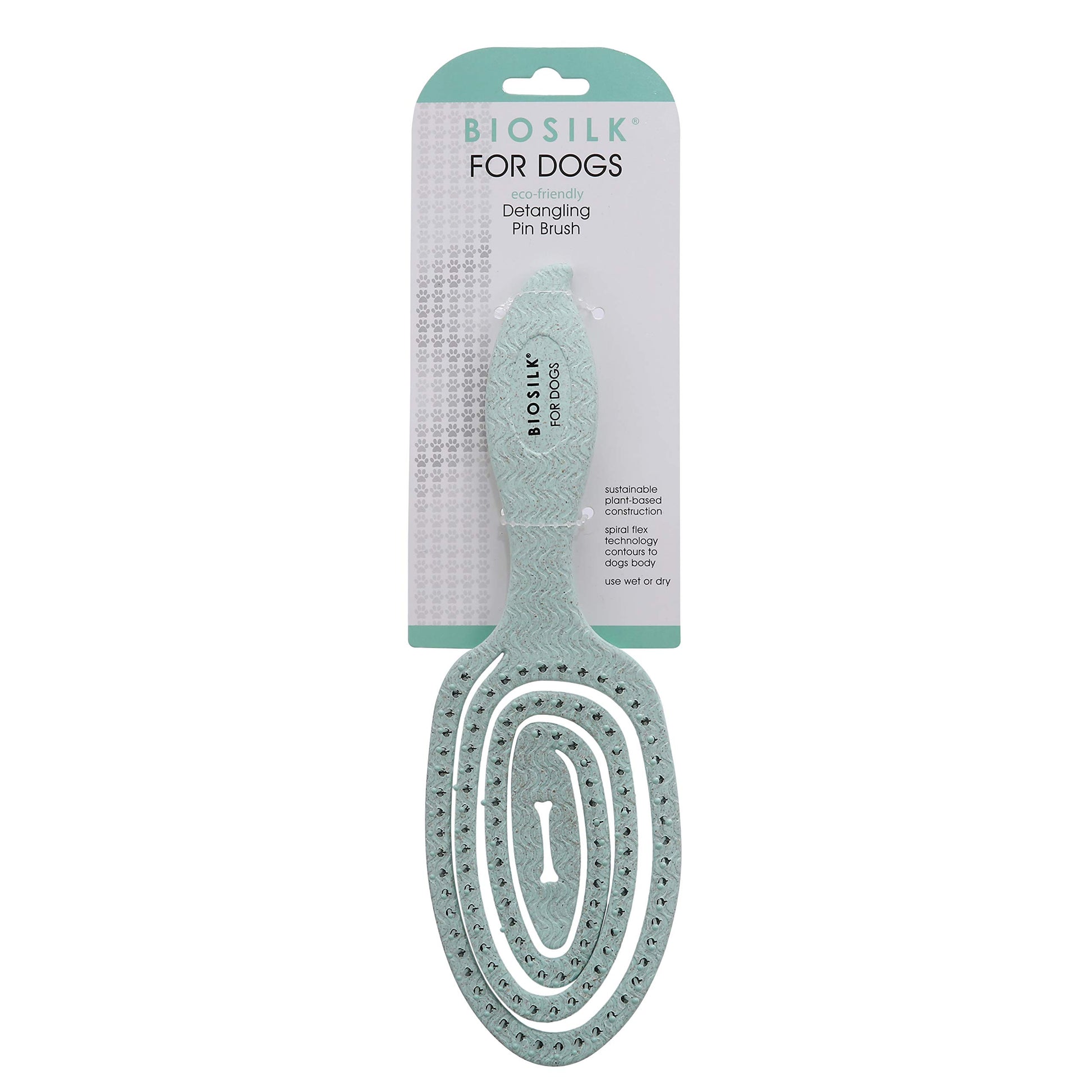 Dark Gray BioSilk for Pets Eco Friendly Detangling Pin Brush for Dogs, Gentle Dog Grooming Brush Designed to Help Remove Knots and Tangles and Support Healthy Coats for All Dogs