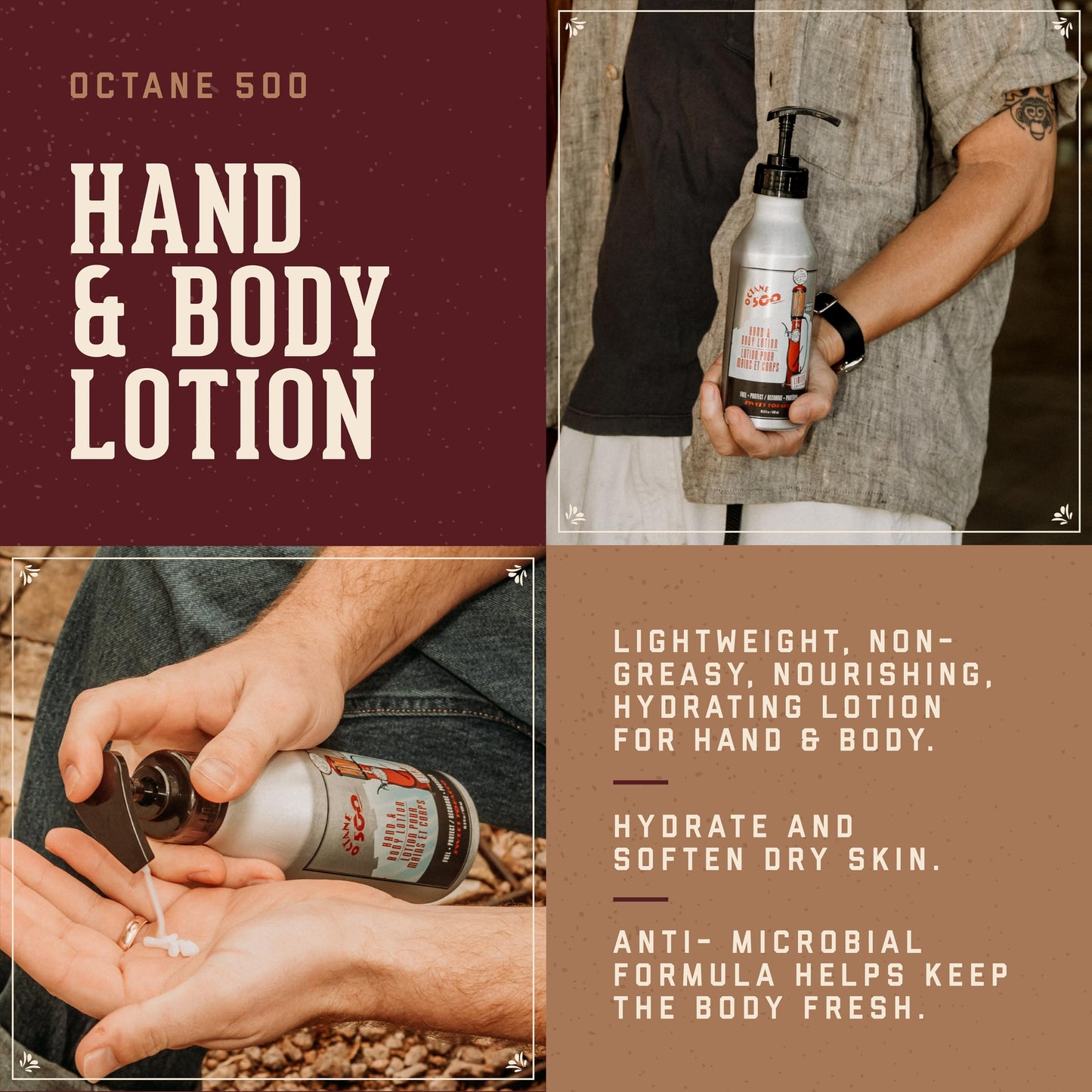 Sienna 18.21 Man Made Octane 500 Sweet Tobacco Hand & Body Lotion, 16 fl. oz.