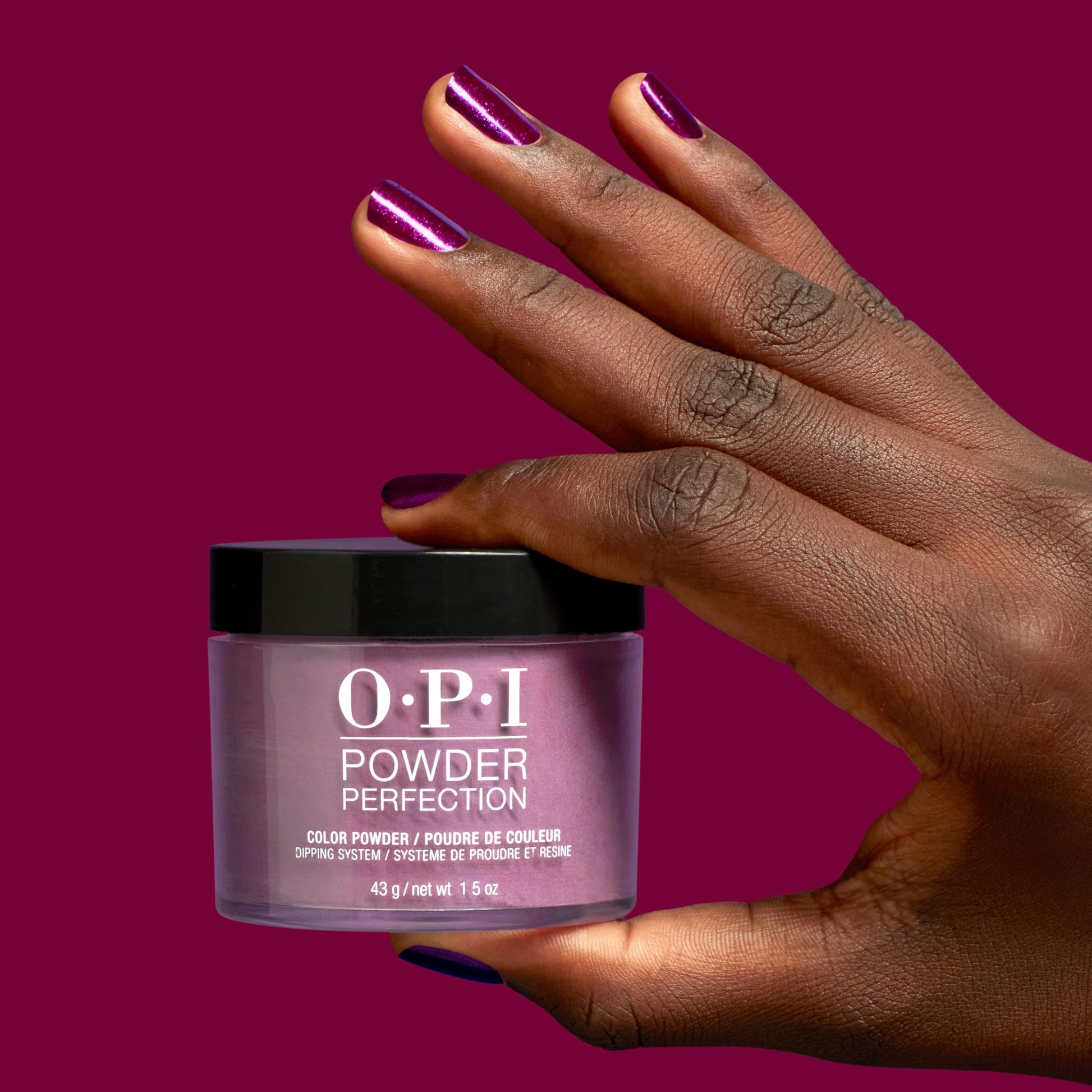 Brown OPI Powder Perfection Lincoln Park After Brunch | Opaque Dark Warm Maroon Crème Nail Dipping Powder | Acrylic Alternative | 1.5 oz | The New OPIcons Collection | Spring 2026