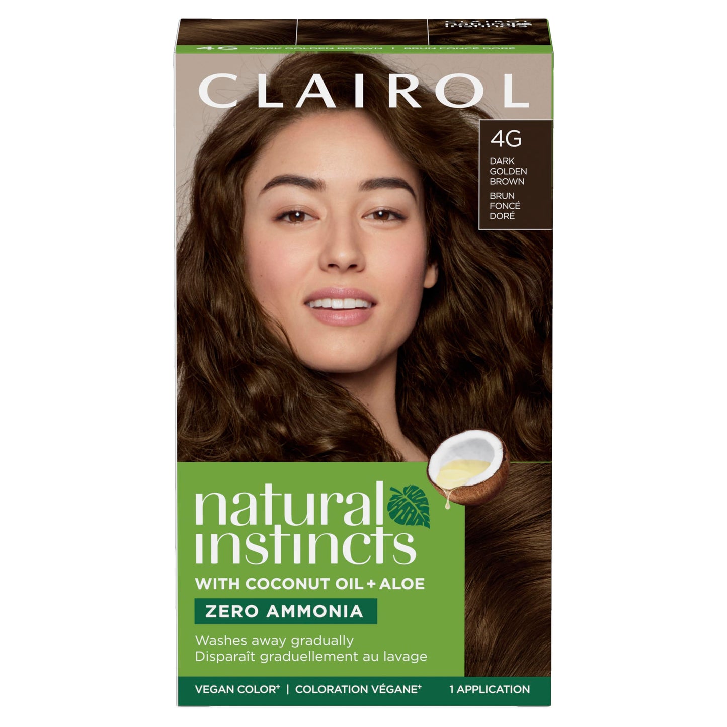 Black Clairol Natural Instincts Demi-Permanent Hair Dye, 4G Dark Golden Brown Hair Color, Pack of 1