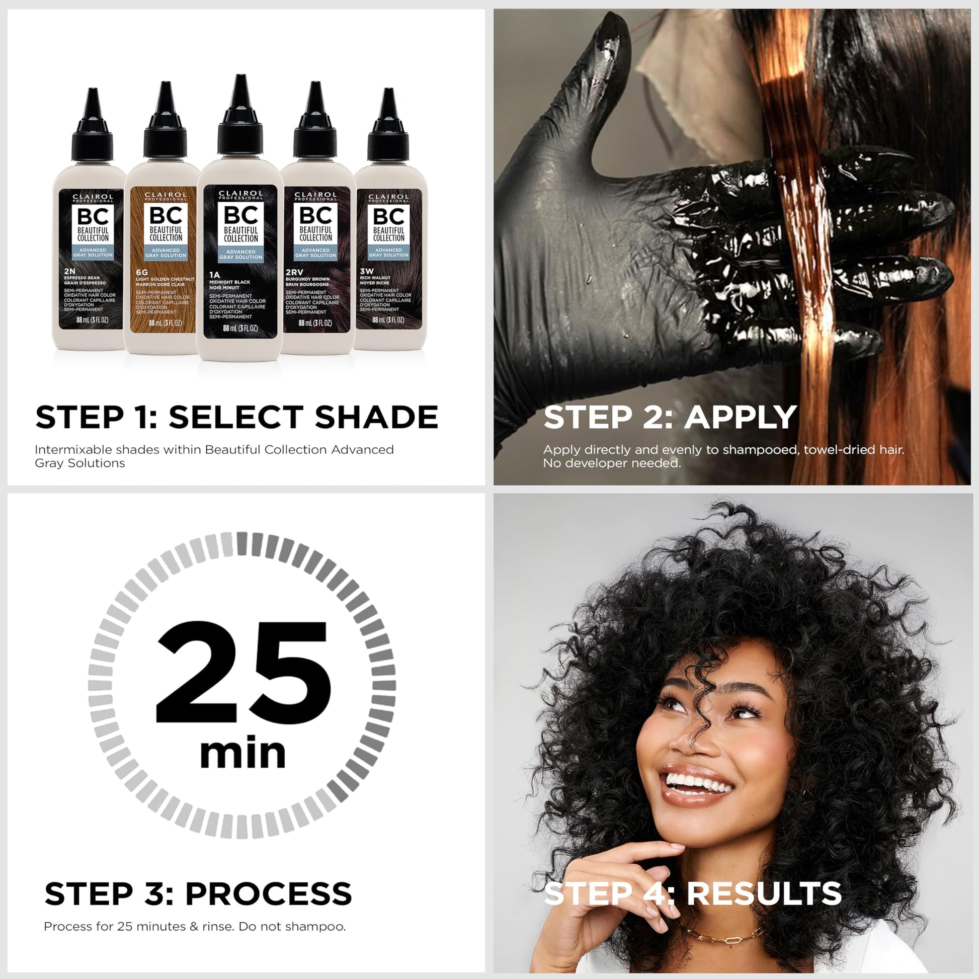White Smoke Clairol Professional Beautiful Collection Advanced Gray Solutions, 2A Rich Dark Brown, 3 oz. - Packaging May Vary