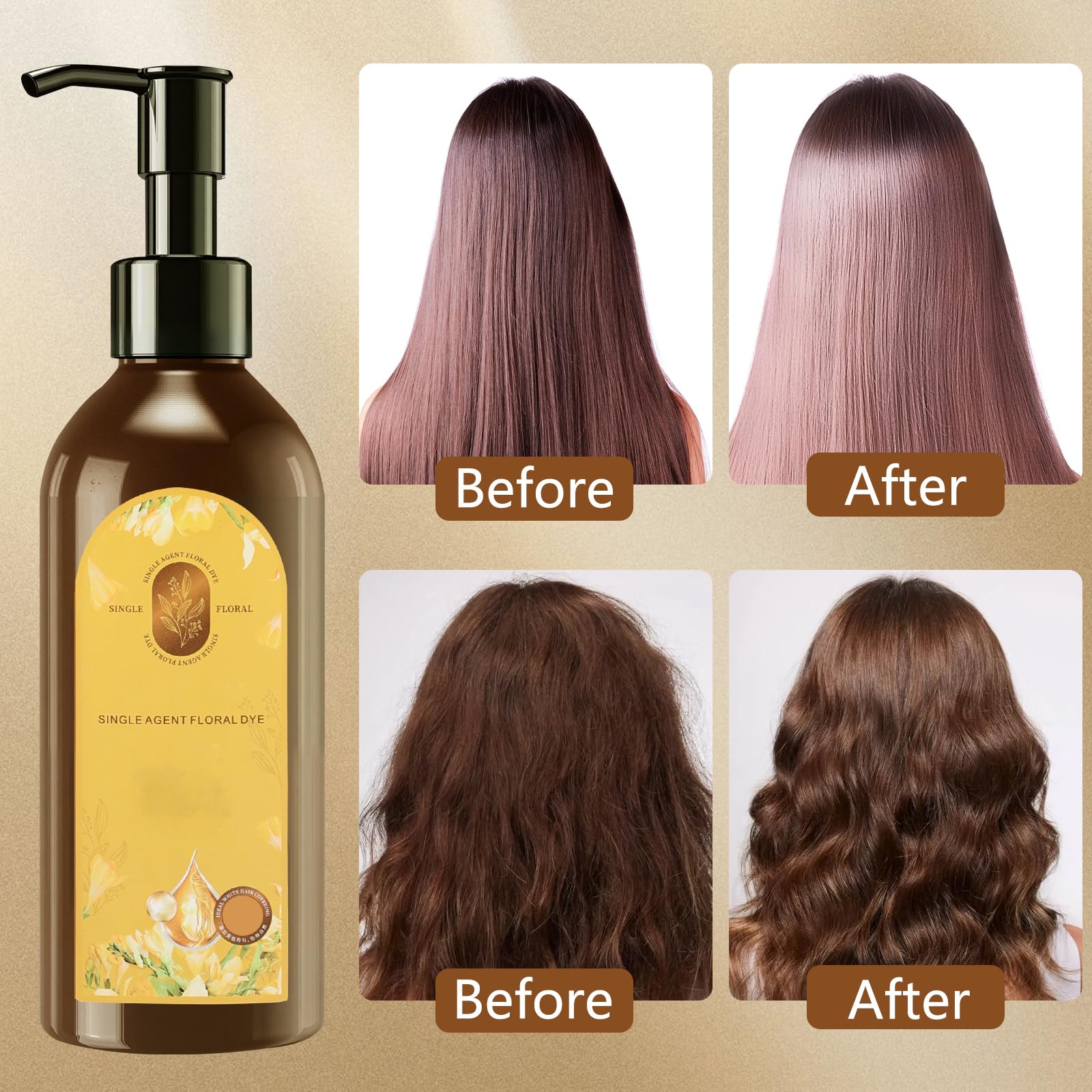 White Smoke Nourishing Plant-Based Hair Color, 2026 New 3 In1 Shampoo Hair Dye, Long-Lasting & Natural Hair Color Shampoo for Gray Coverage, Softens and Adds Shine for Women Men (Chestnut Brown)