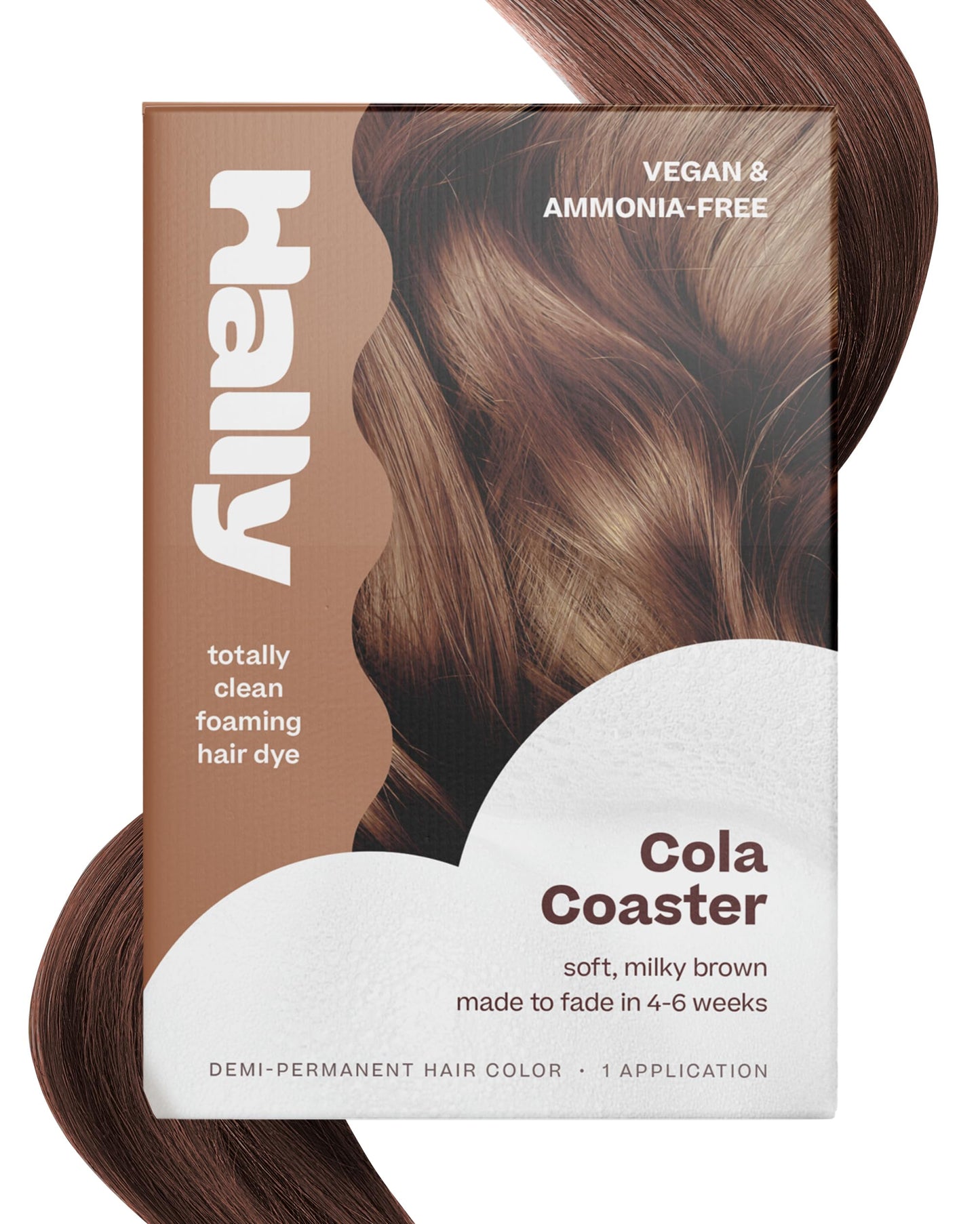 White Smoke Hally Hair Color Cloud – Demi-Permanent Hair Color Foam in Cola | Lasts Up to 25 Washes | Ammonia-Free | No Bleach | 4 fl oz