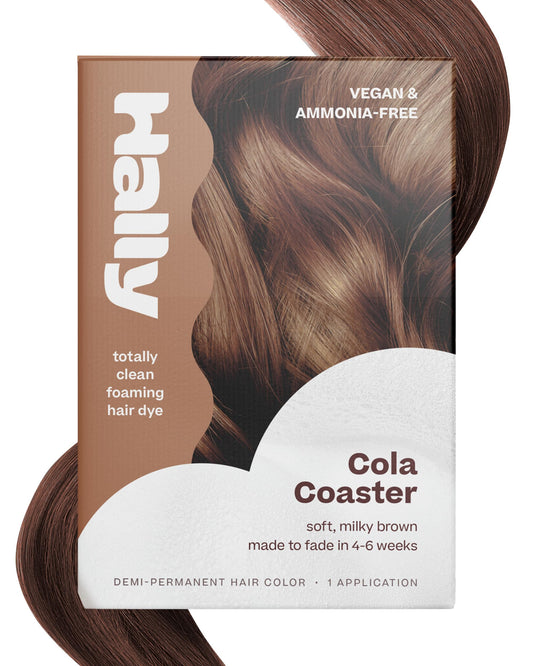 White Smoke Hally Hair Color Cloud – Demi-Permanent Hair Color Foam in Cola | Lasts Up to 25 Washes | Ammonia-Free | No Bleach | 4 fl oz