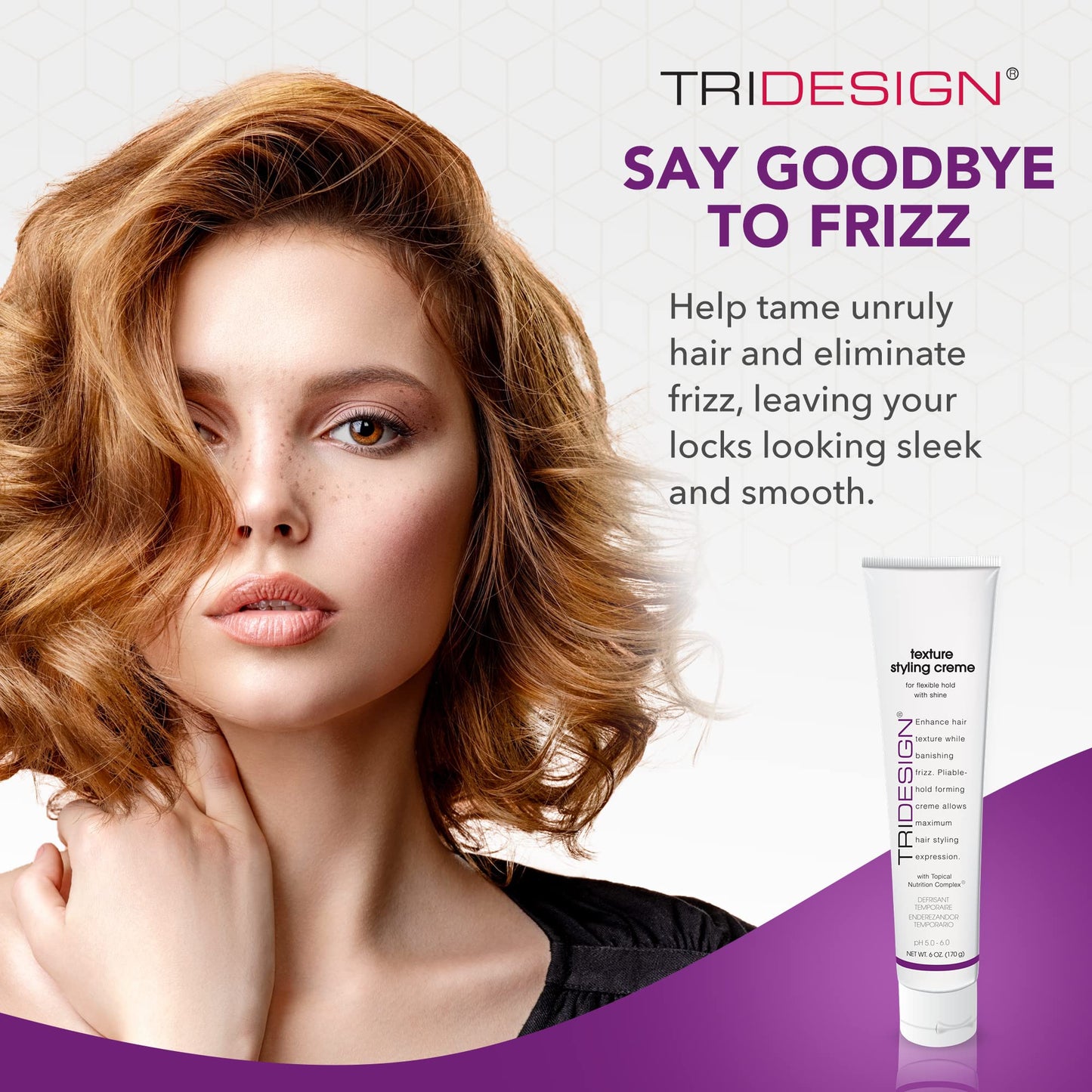 White Smoke TRIDESIGN Texture Styling Creme with Topical Nutrition Complex - Hair Styling Products for Men and Women, Scented Smoothing Cream for Hair, Anti Frizz hair Products 6oz/199g Tube
