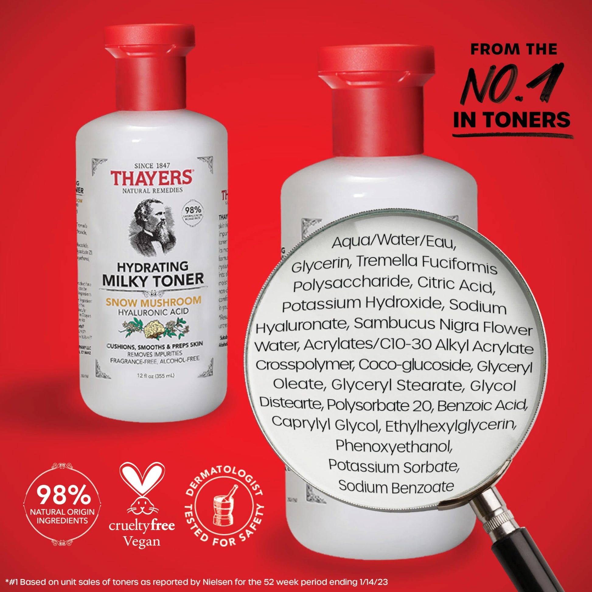 Firebrick Thayers Purify & Hydrate Skin Care Set, Includes Rose Petal Facial Toner to Reduce Pores and Hydrating Milky Toner for 48H Hydration, 1 Skin Care Kit