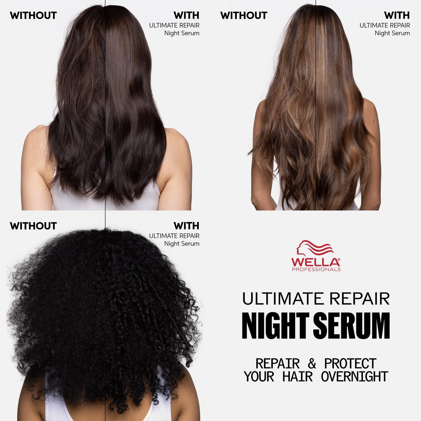 White Smoke Wella Professionals ULTIMATE REPAIR Night Hair Serum | Protection Against Night Stressors for All Hair Types | 1 Fl Oz - Packaging May Vary