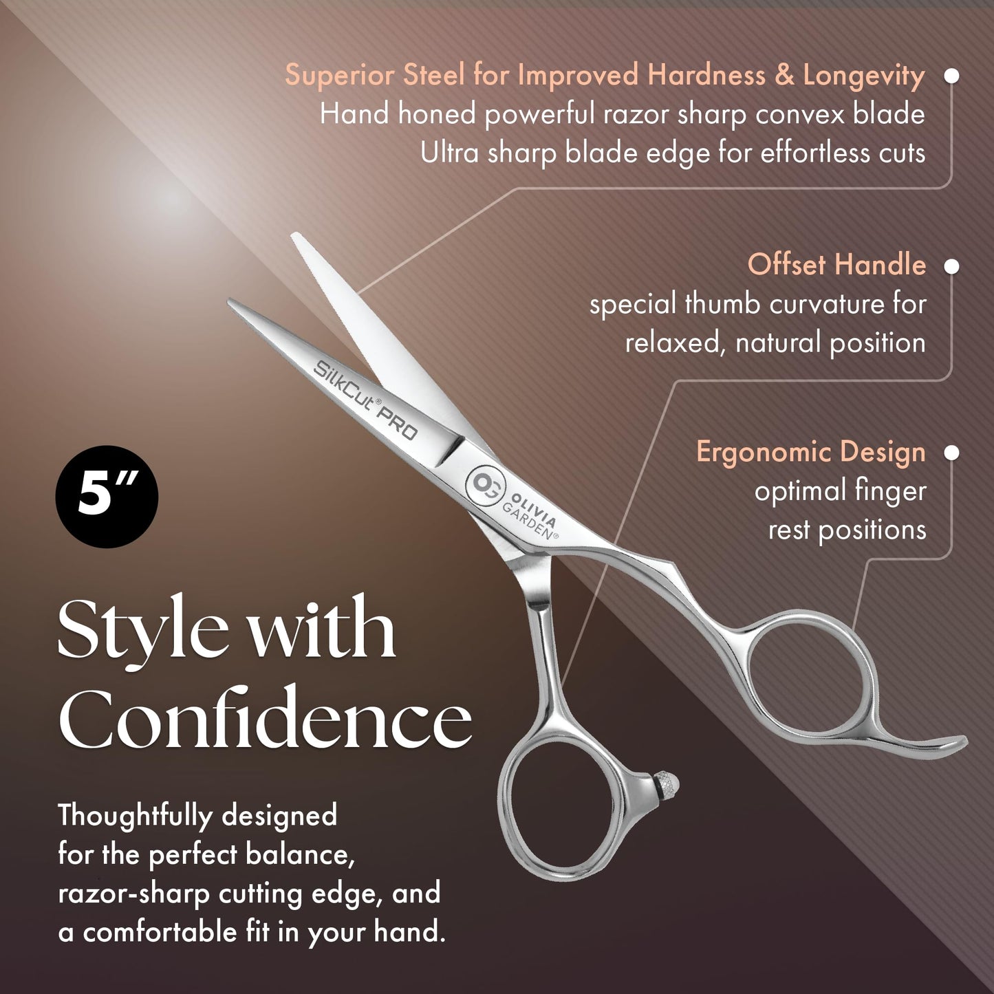 Dark Slate Gray Olivia Garden SilkCutPro Shear and Thinner Zipper case deal (5" contains: SKP-50, SKP-T635)
