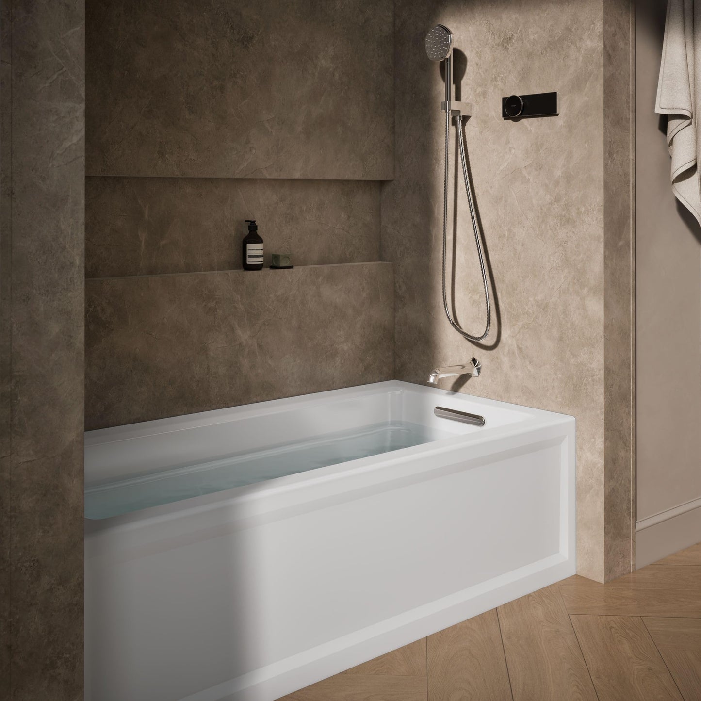 Dark Olive Green Kohler 1948-RA-0 Archer® 66" x 32" alcove bath, right drain, White