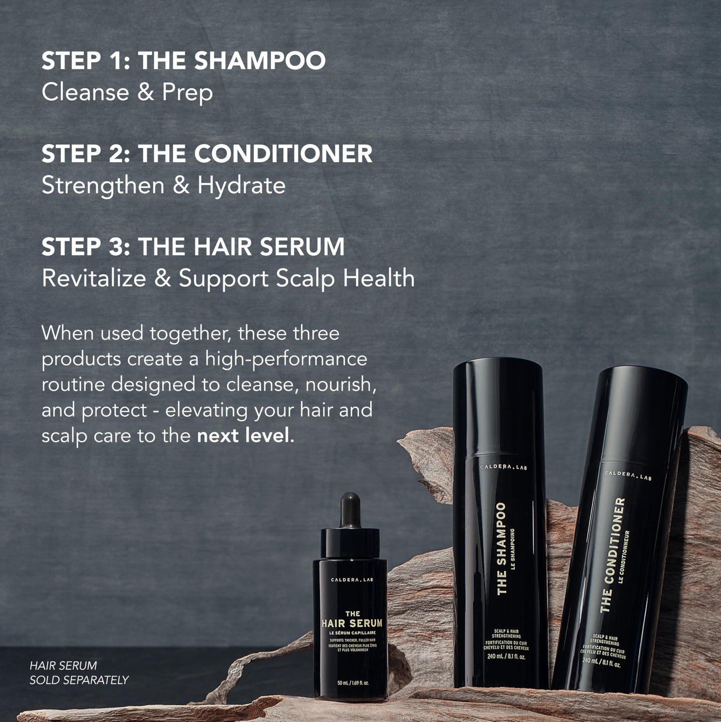 Dark Slate Gray Caldera + Lab The Shampoo + Conditioner Bundle | Men’s Hair Care Duo for Healthy, Fuller Hair, Sulfate-Free Cleanser & Hydrating Conditioner, Dermatologically Tested - All Hair Types