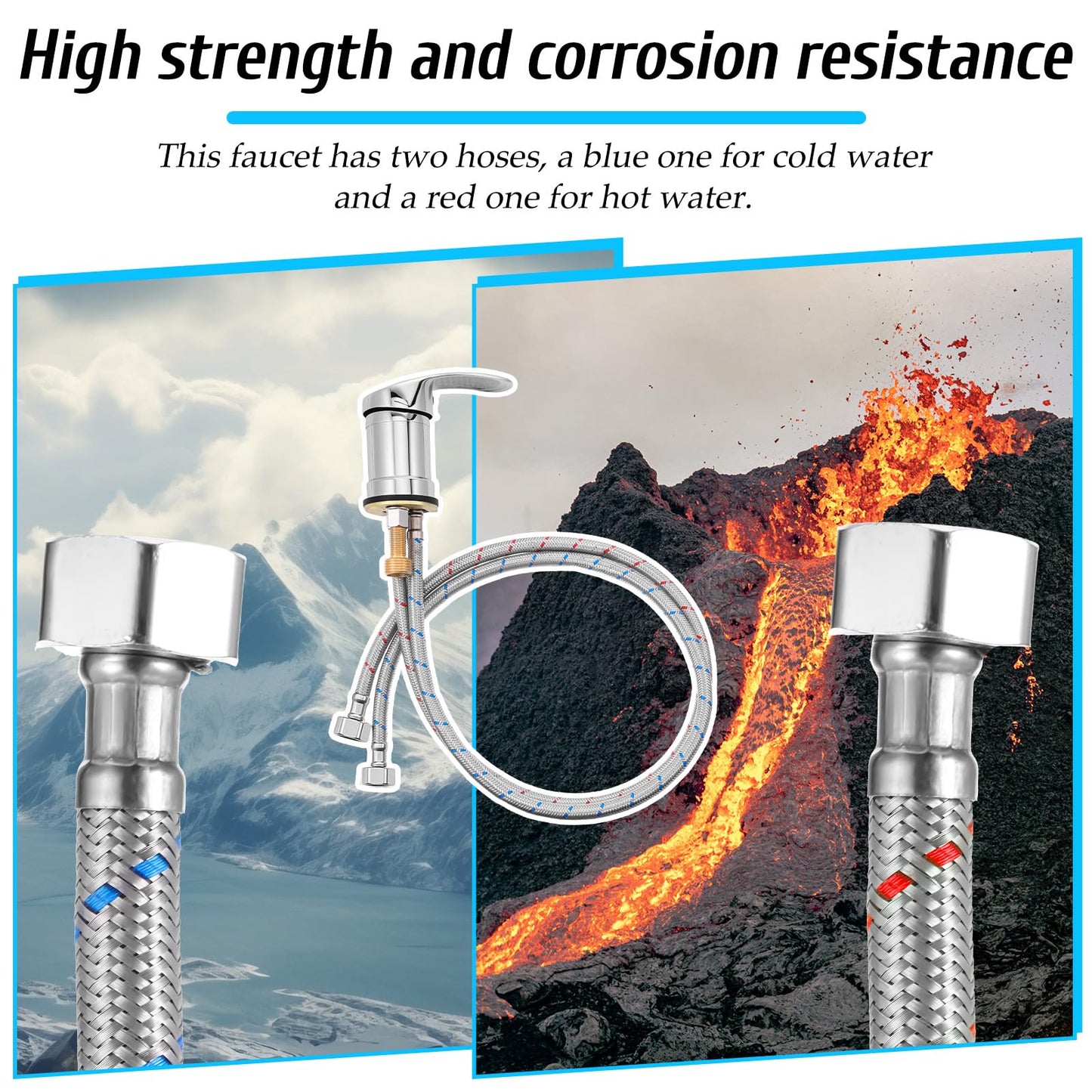 White Smoke Salon Shampoo Bowl Faucet, Hair Salon Sink Faucets Sprayer Hose Set Professional Vacuum Breaker Outside Faucet Kit with Sprayer Replacement Part for Bathroom Sink Shampoo Bed