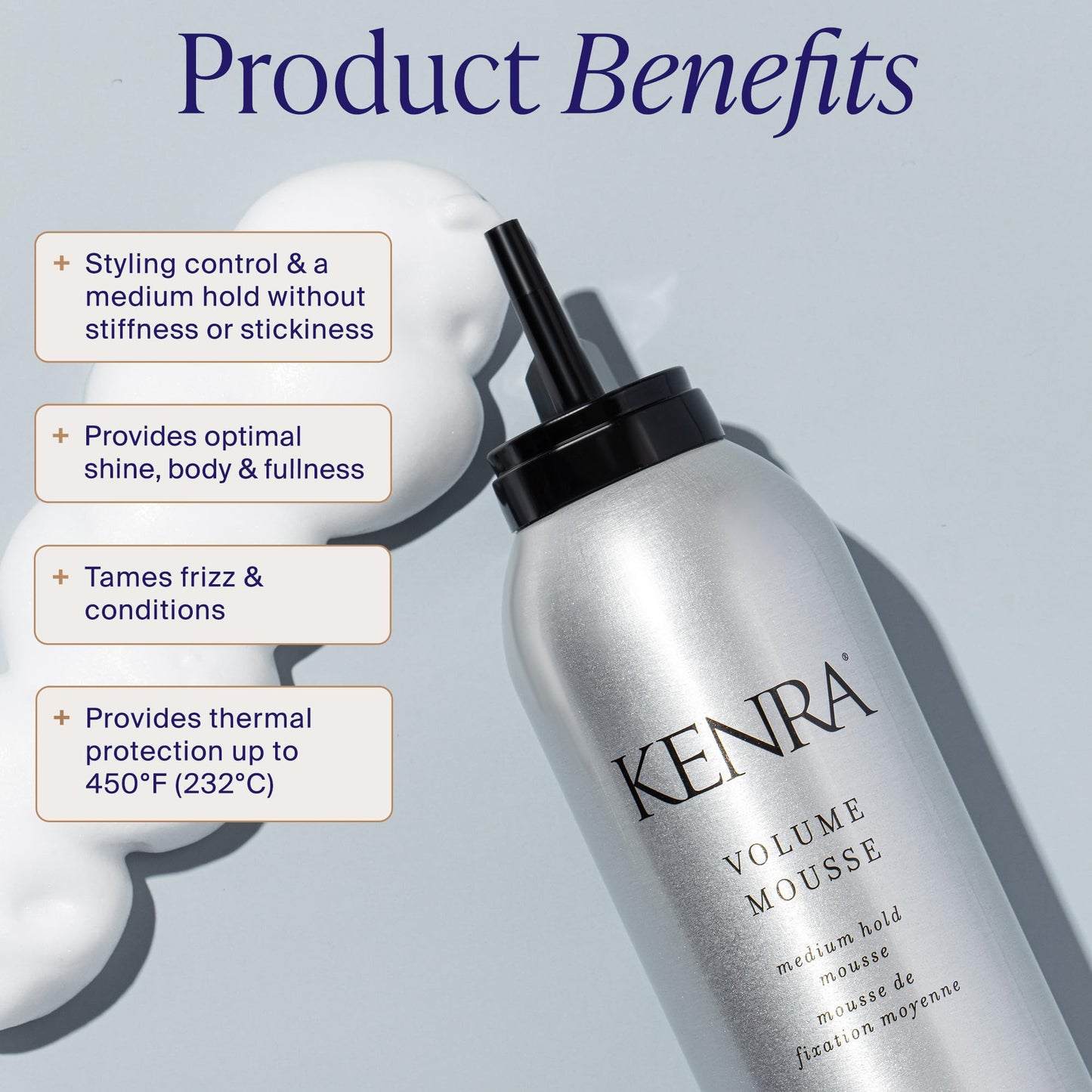 Gray Kenra Volume Mousse 12 | Medium Hold Mousse | All Hair Types | 8 oz