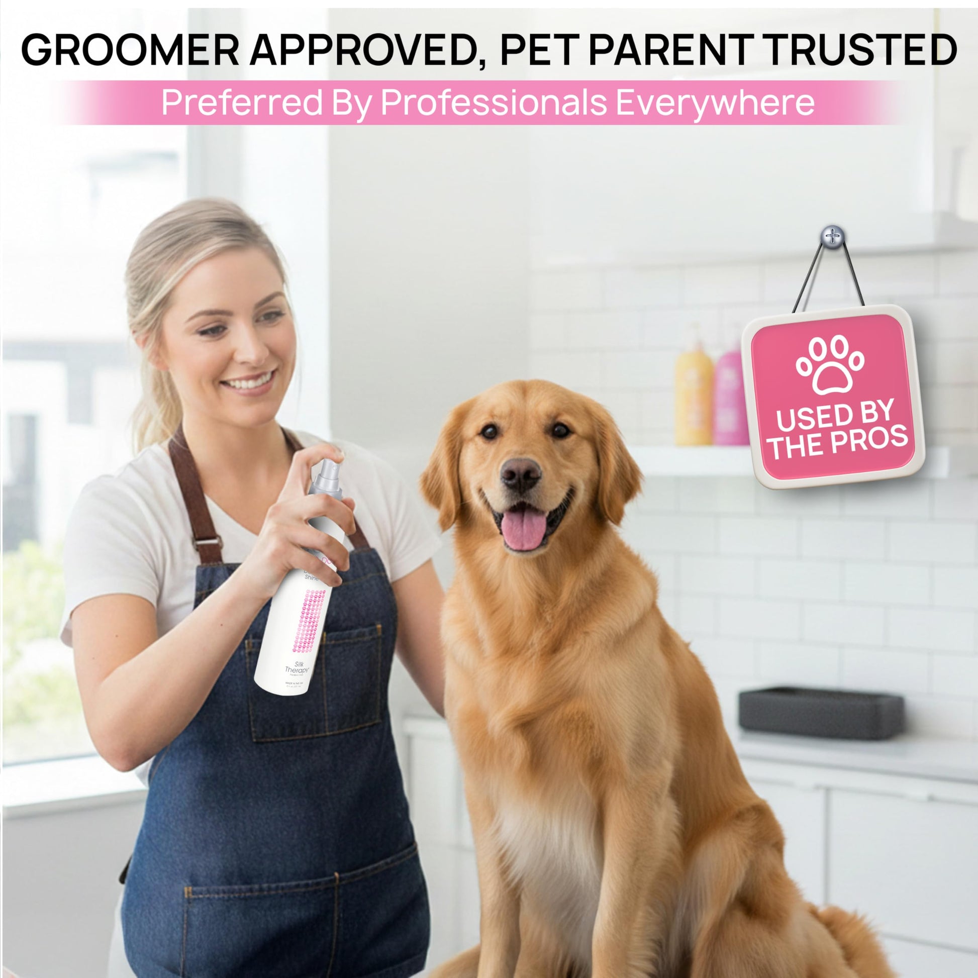 Lavender BioSilk for Dogs Silk Therapy Detangling Plus Shine Protecting Mist for Dogs