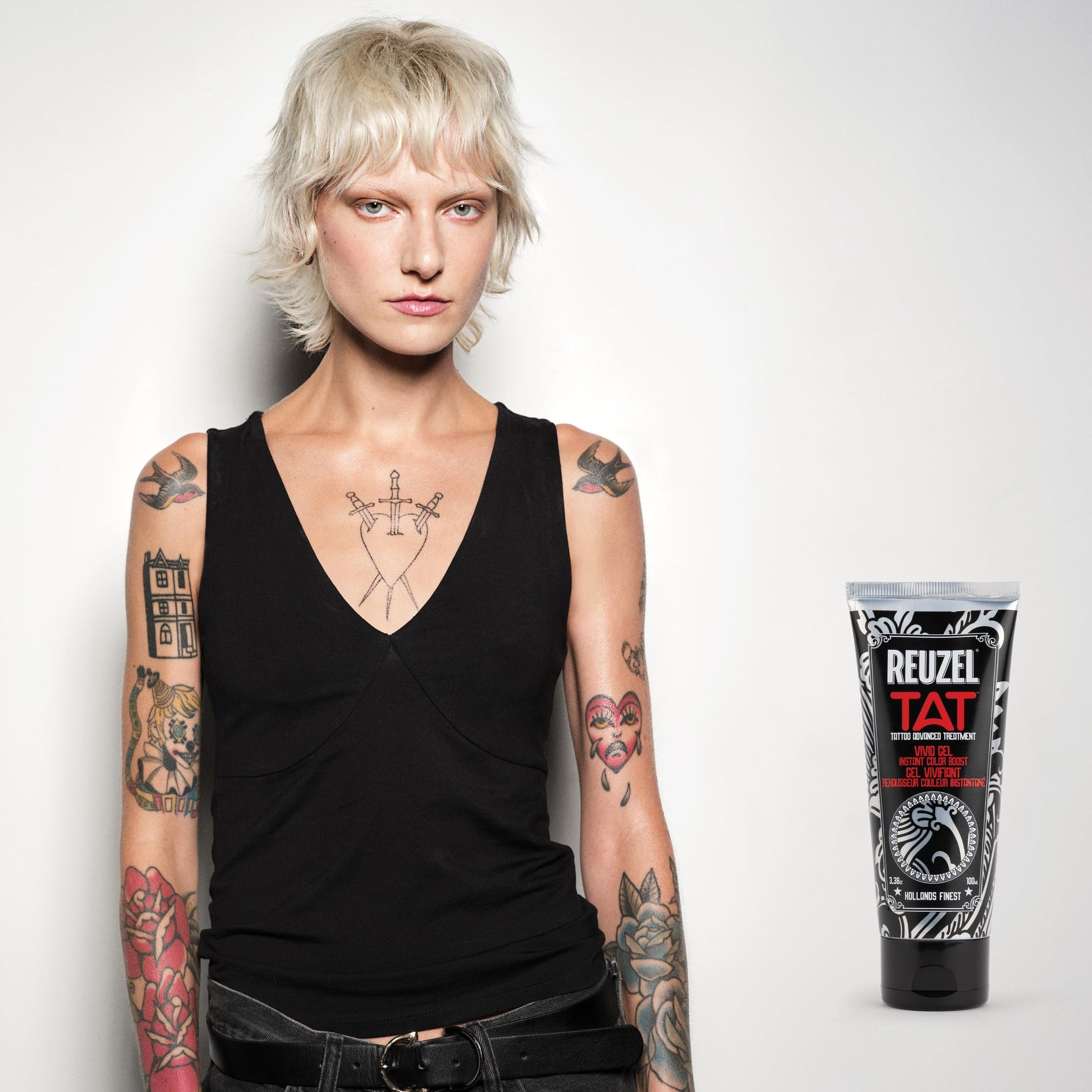 Lavender REUZEL Vivid Gel, Color Enhancement Revives Tattoos, Moisturizes, Soothes, Vegan Formula and Natural Ingredients, Petroleum Free, 3.38 oz