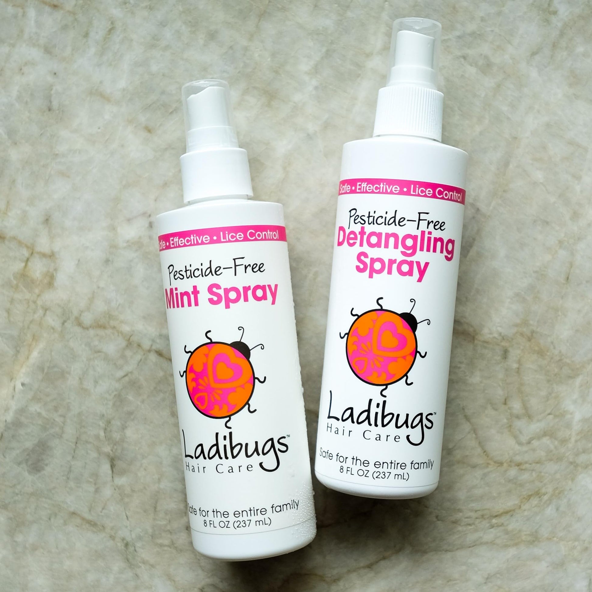 Dark Gray LADIBUGS Detangler Spray 8oz | Best Kids Hair Detangling | Leave-in Conditioner & Head Lice Deterrent | Natural, Sulfate-free, Made in the USA