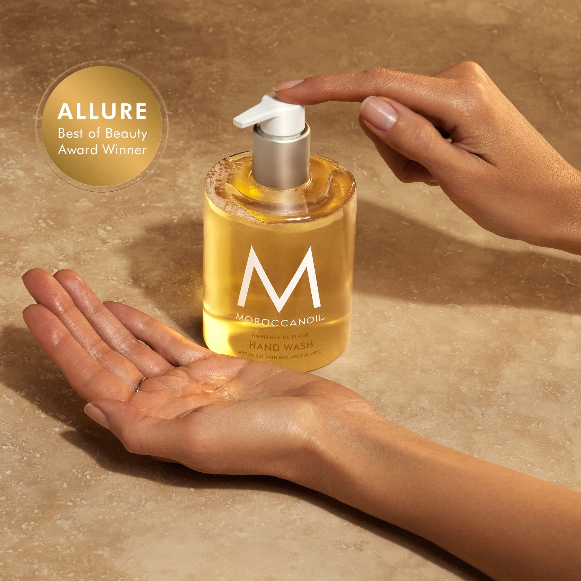 Dark Khaki Moroccanoil Hand Wash, Ambiance de Plage, 12.2 Fl. Oz.