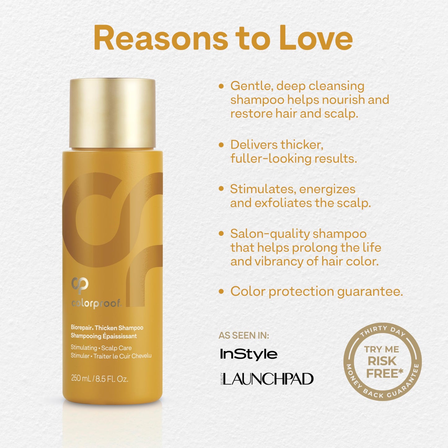 Lavender Colorproof Biorepair Thicken Shampoo for Thinning Color-Treated Hair, Nourishes & Stimulates Hair & Scalp, Thicker, Fuller Looking Hair, Sulfate-Free, Vegan