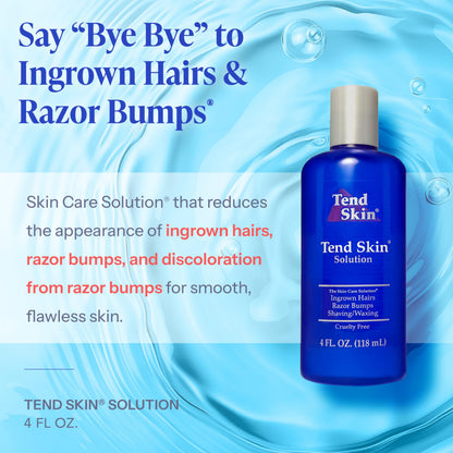 Light Cyan Tend Skin Solution for Unsightly Razor Bumps, Ingrown Hair and Razor Burns, Post Shaving and Waxing Toner for Men and Women, Made in USA, 4 Oz