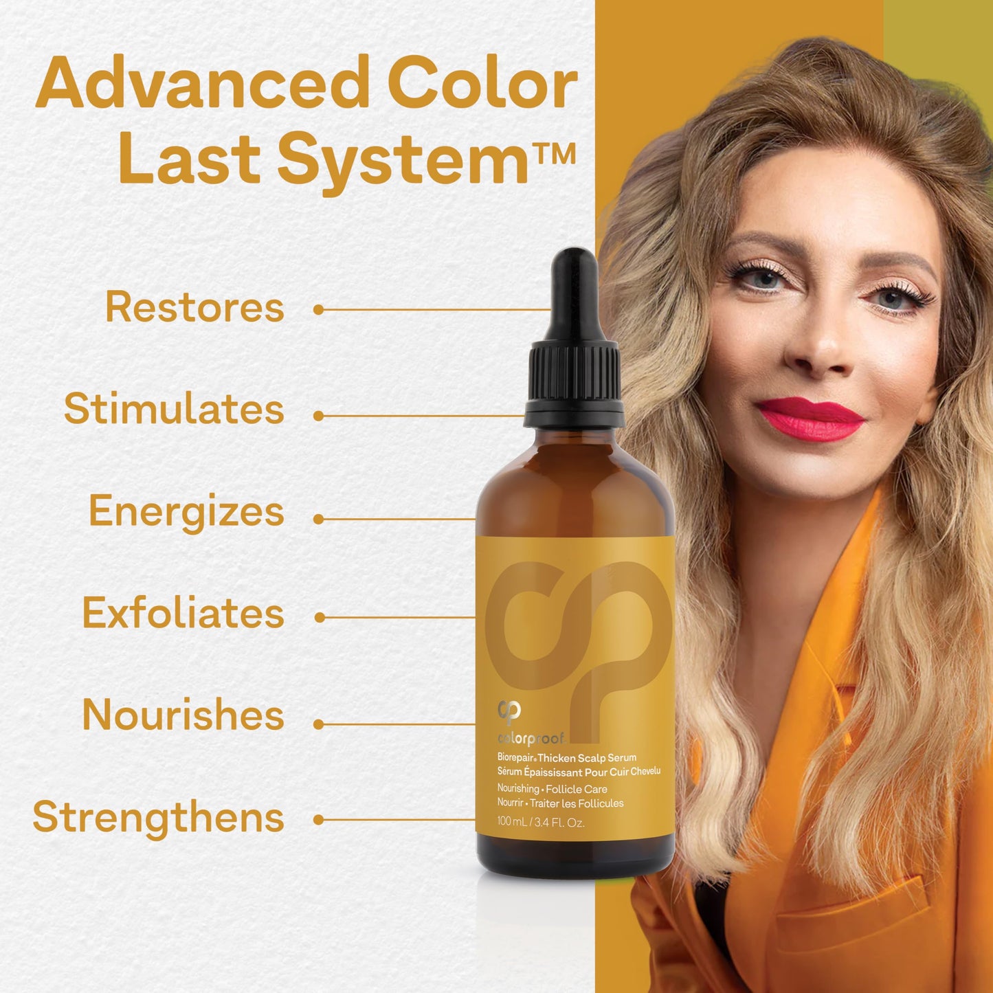 Lavender Colorproof Biorepair Thicken Scalp and Follicle Care Serum 3.4 Fl. Oz. w/Fresh Lime, Eucalyptus, Mint Leaf & Rosemary Scent, Color-Protection and Fuller-Looking Hair