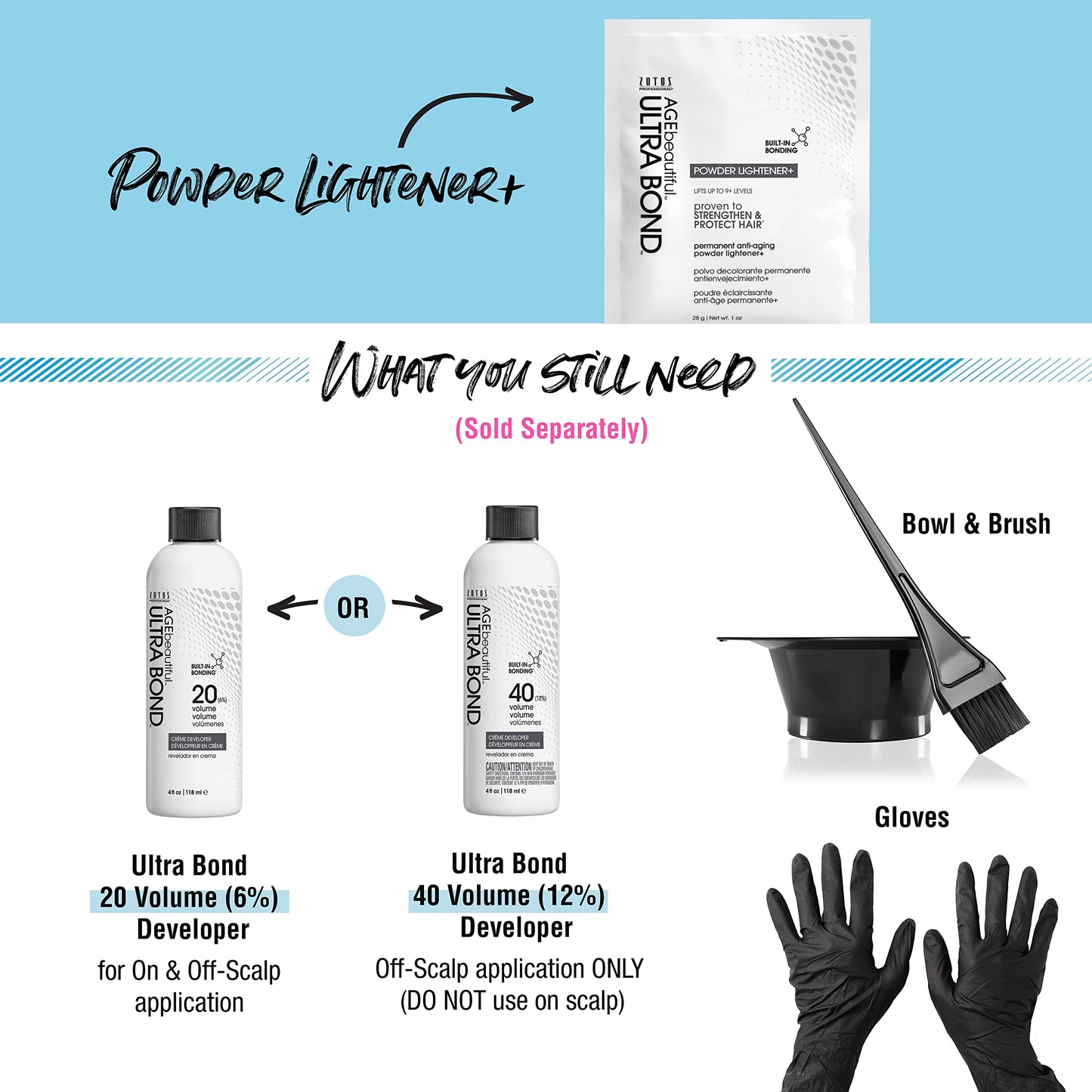 White Smoke AGE beautiful Permanent Powder Hair Lightener with Ultra Bond Building | Strengthens, Protects & Nourishes | Lifts up to 9+ Levels | For Lightening & Highlights | 1 Oz