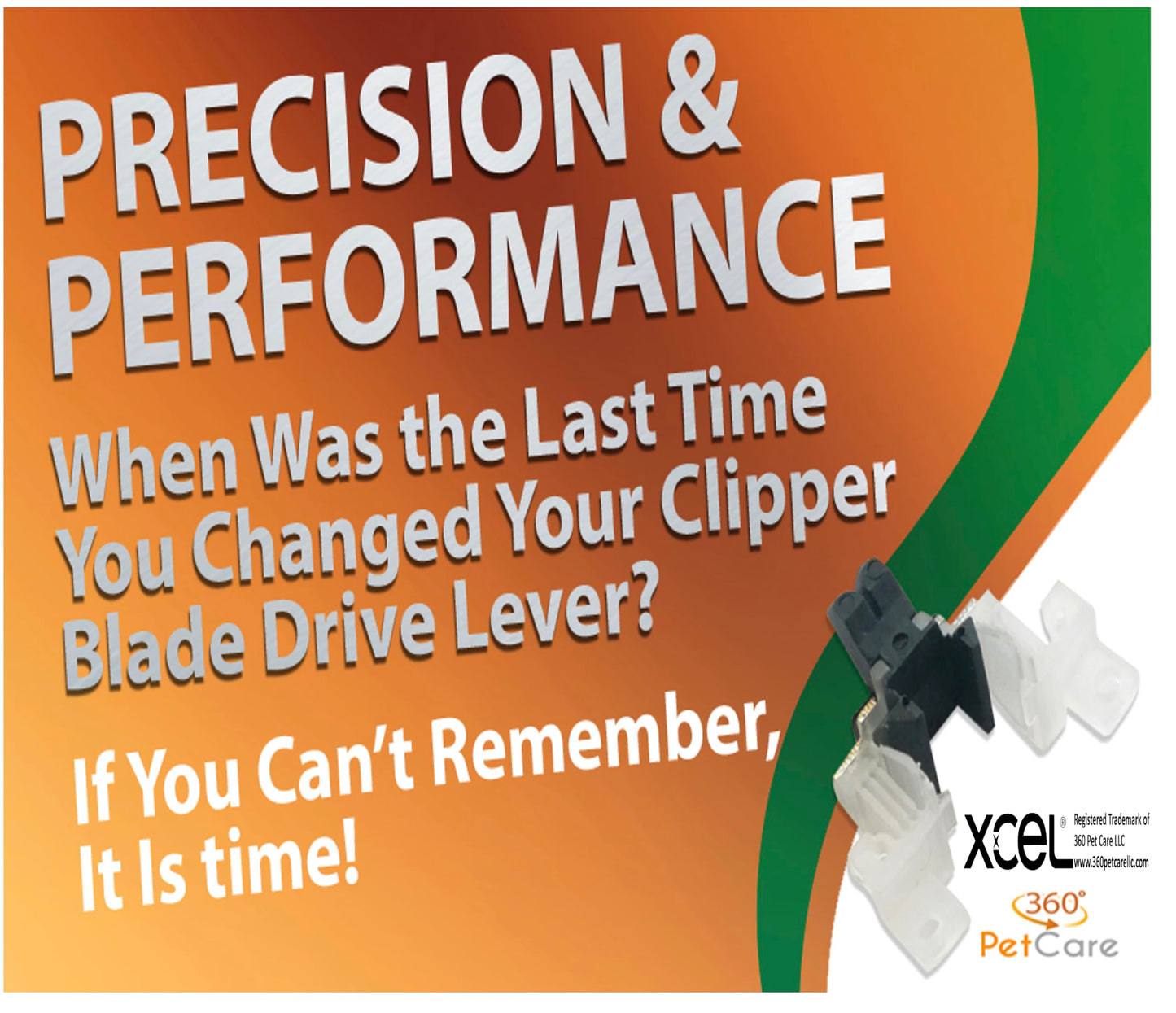 White Smoke XCEL Blade Drive Lever Assembly Replacement, Compatible with Select Andis AG, AGC, AGR, BG and 5-Speed Grooming Clippers - 4 Pack