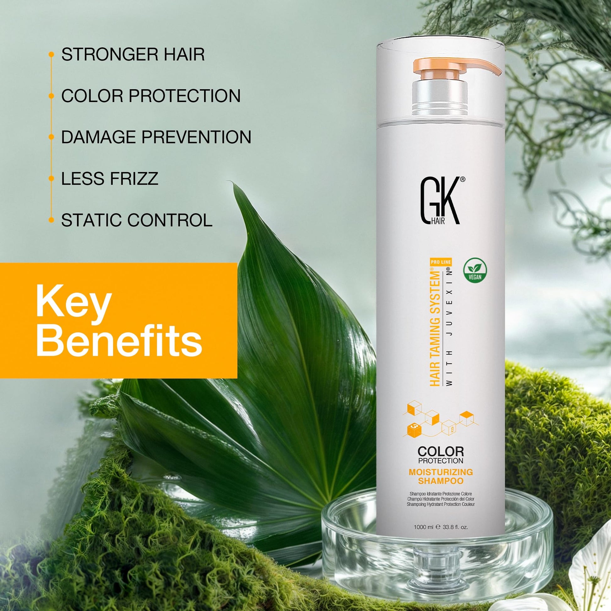 Gray GK HAIR Vegan Color Treated Moisturizing Shampoo for Women Deep Conditioning Hair Mask with Keratin and Frizz Control Hydrate Treatment for Dry Damaged Hair – 33.8 Ounce