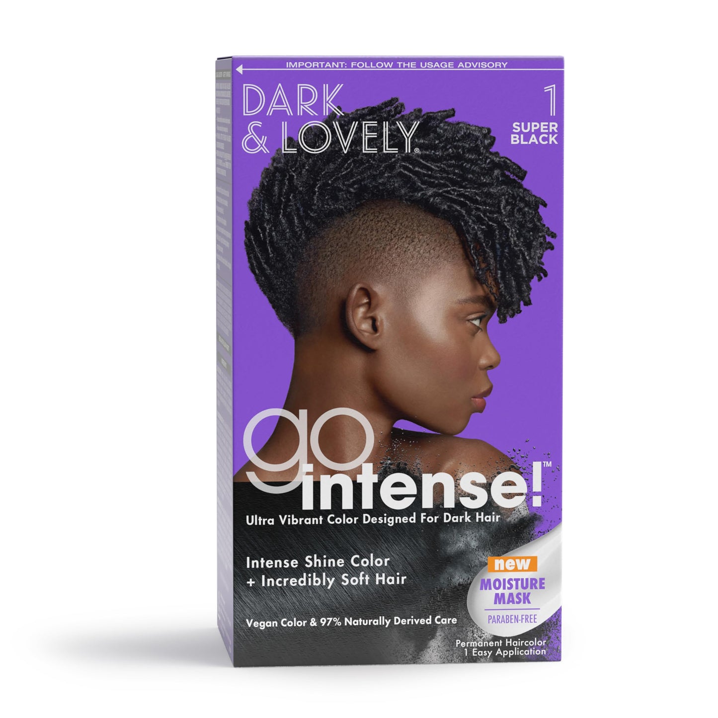 White Smoke SoftSheen-Carson Dark and Lovely Ultra Vibrant Permanent Hair Color Go Intense Hair Dye with Olive Oil for Shine and Softness, Super Black