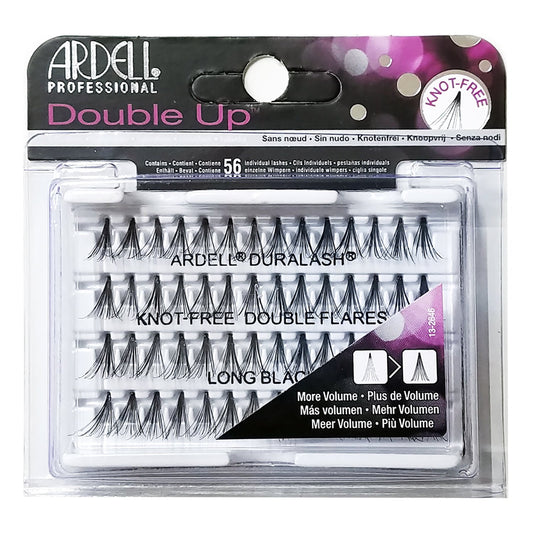 White Smoke Ardell Double Up Individual Eyelashes Knot Free Naturals Long Black (12 Pack)
