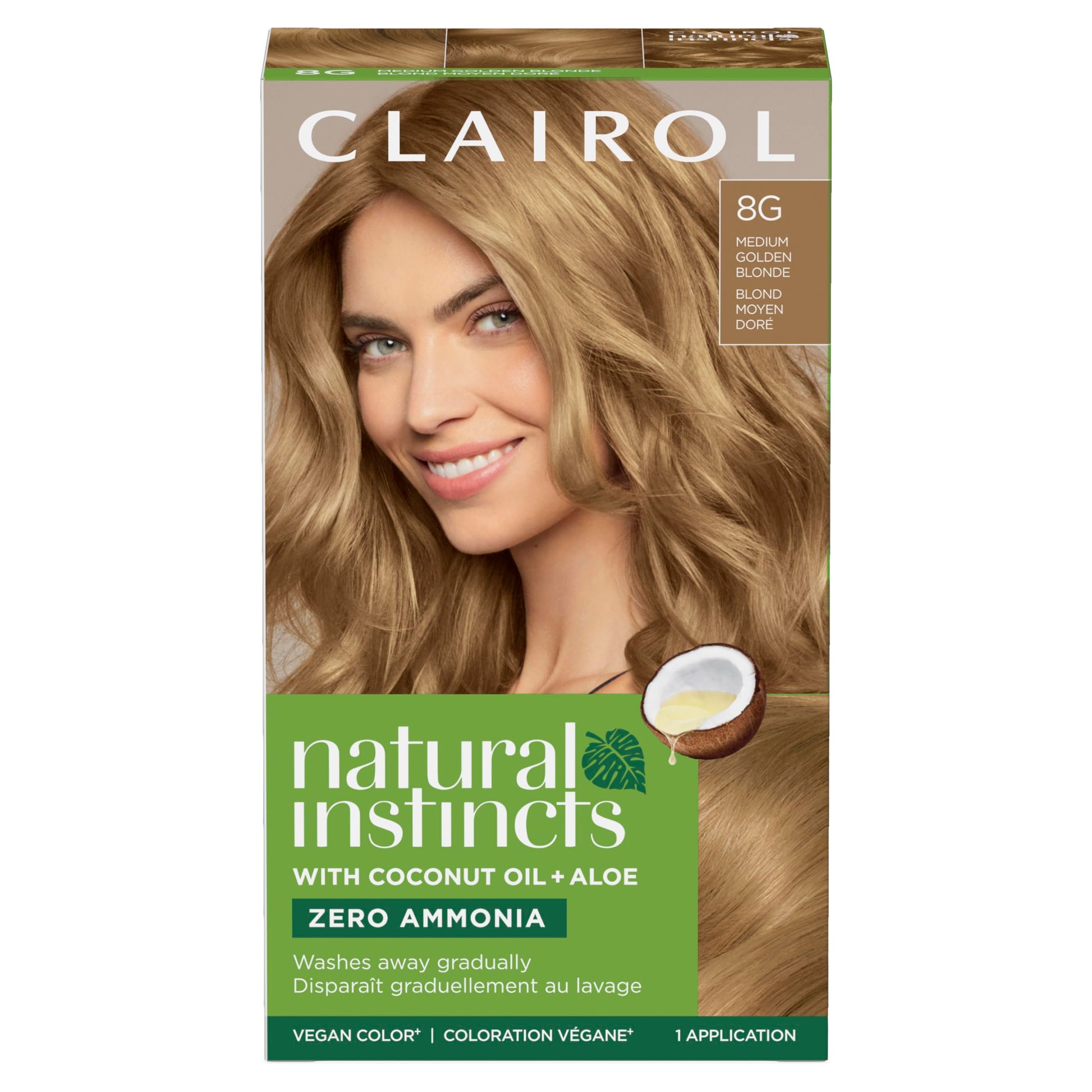 Dim Gray Clairol Natural Instincts Demi-Permanent Hair Dye, 8G Medium Golden Blonde Hair Color, Pack of 1