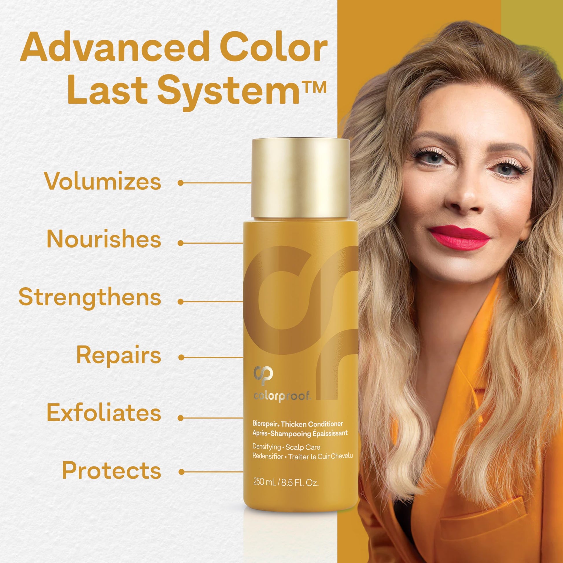 Seashell Colorproof Biorepair Thicken Conditioner for Thinning Color-Treated Hair, Nourishes & Stimulates Hair & Scalp, Thicker, Fuller Looking Hair, Sulfate-Free, Vegan