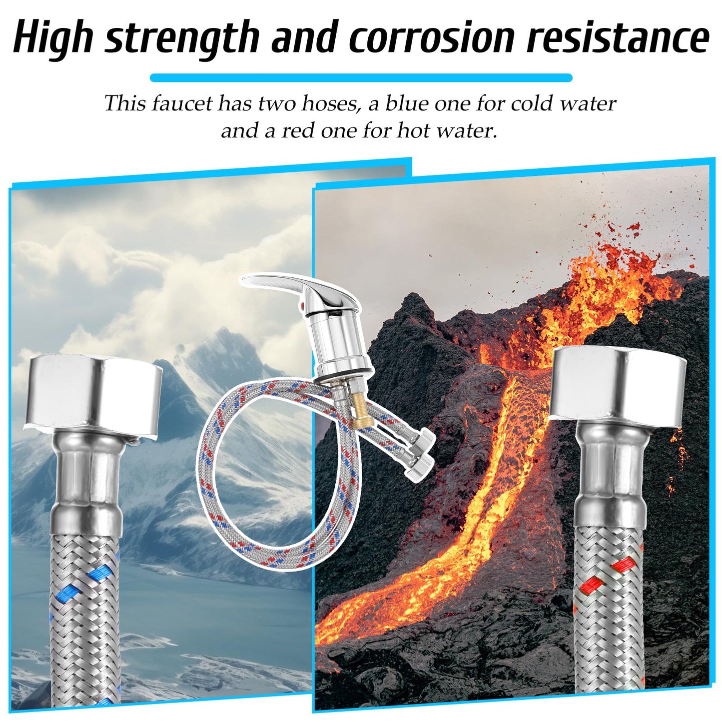 White Smoke Salon Shampoo Bowl Faucet, Zinc Alloy Salon-Shampoo Bowl Faucet and Sprayer Kit with Spray Hose, Salon-Sink Faucet-Replacement or Salon Sink Parts for Shampoo Bed