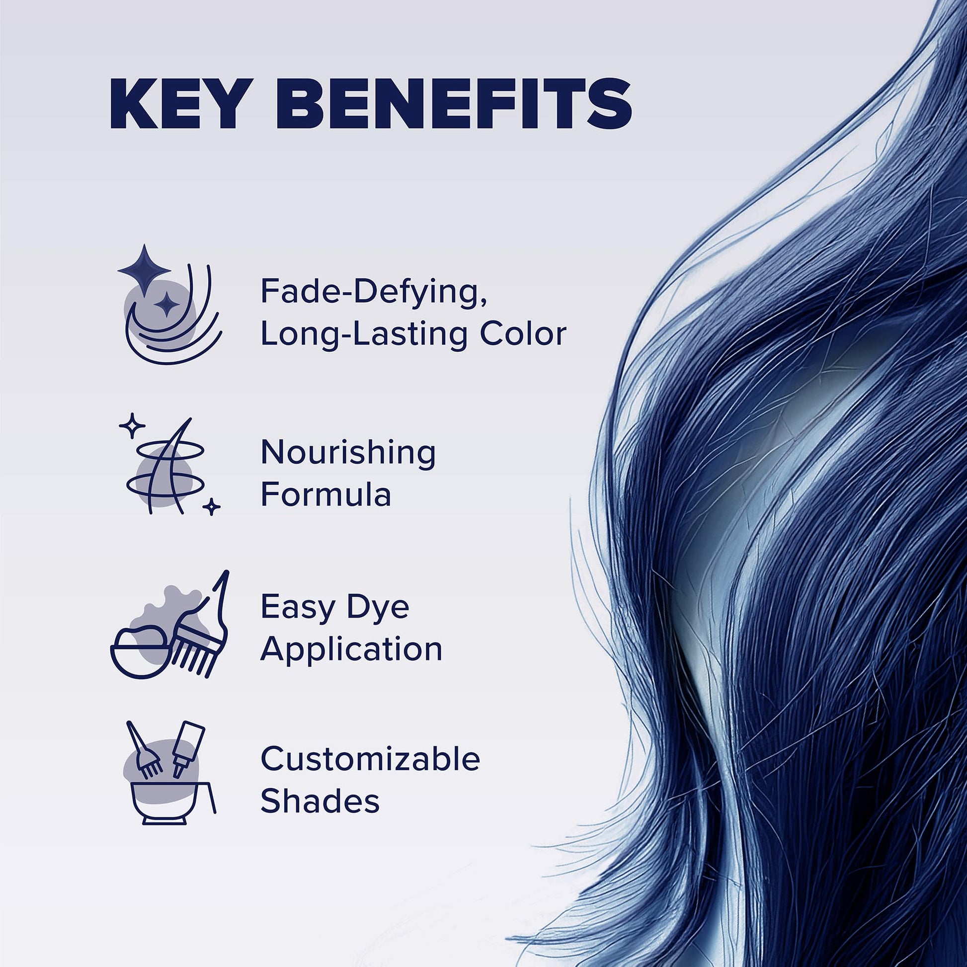 Lavender Splat Midnight Indigo Vegan and Cruelty-Free Semi-Permanent Hair Color Dye, 6 Fl Oz