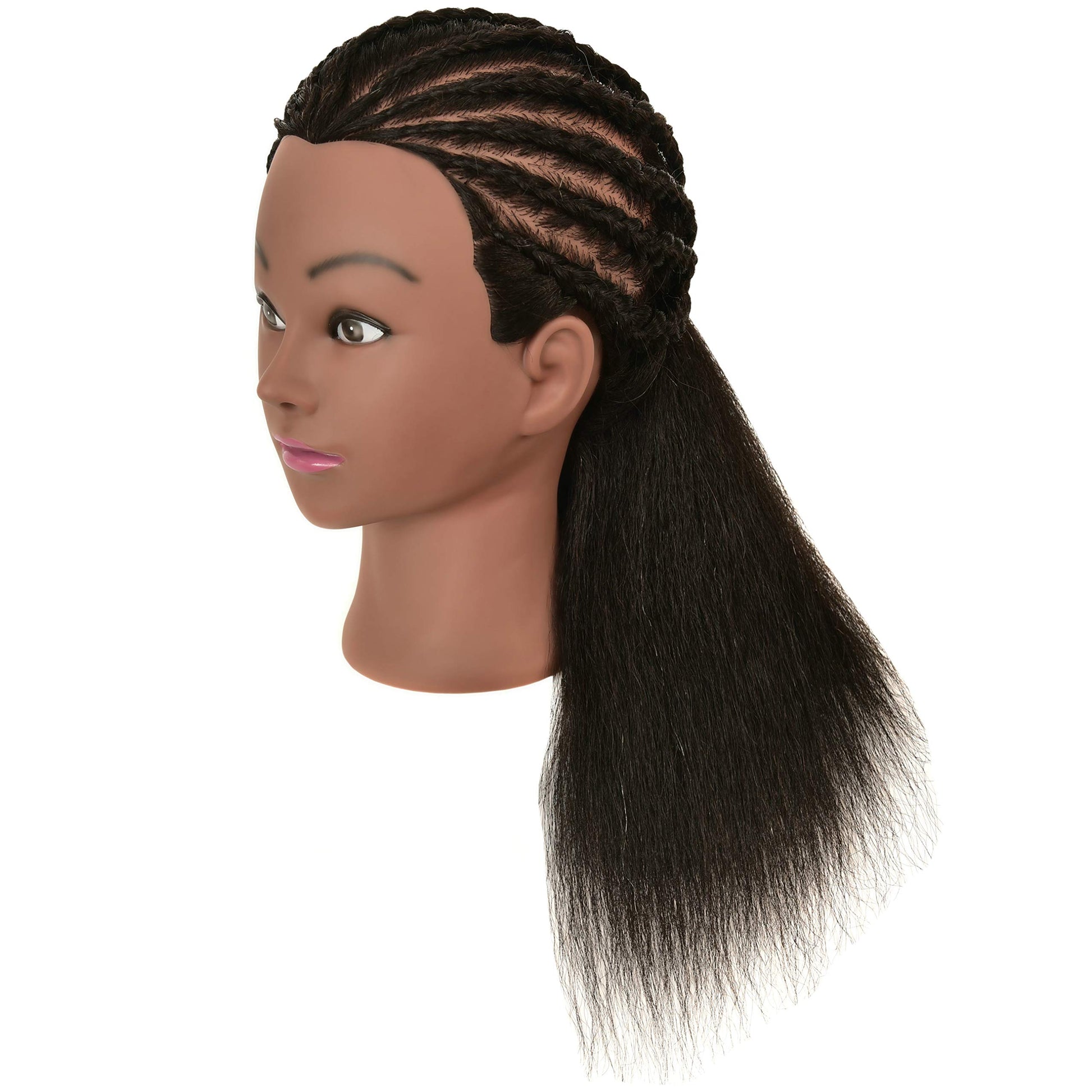 White Smoke LOHXINHAIR Real 100% Human Hair Mannequin Head with Stand for Hairdresser Practice Braiding Styling Cosmetology Manikin Doll Training Head