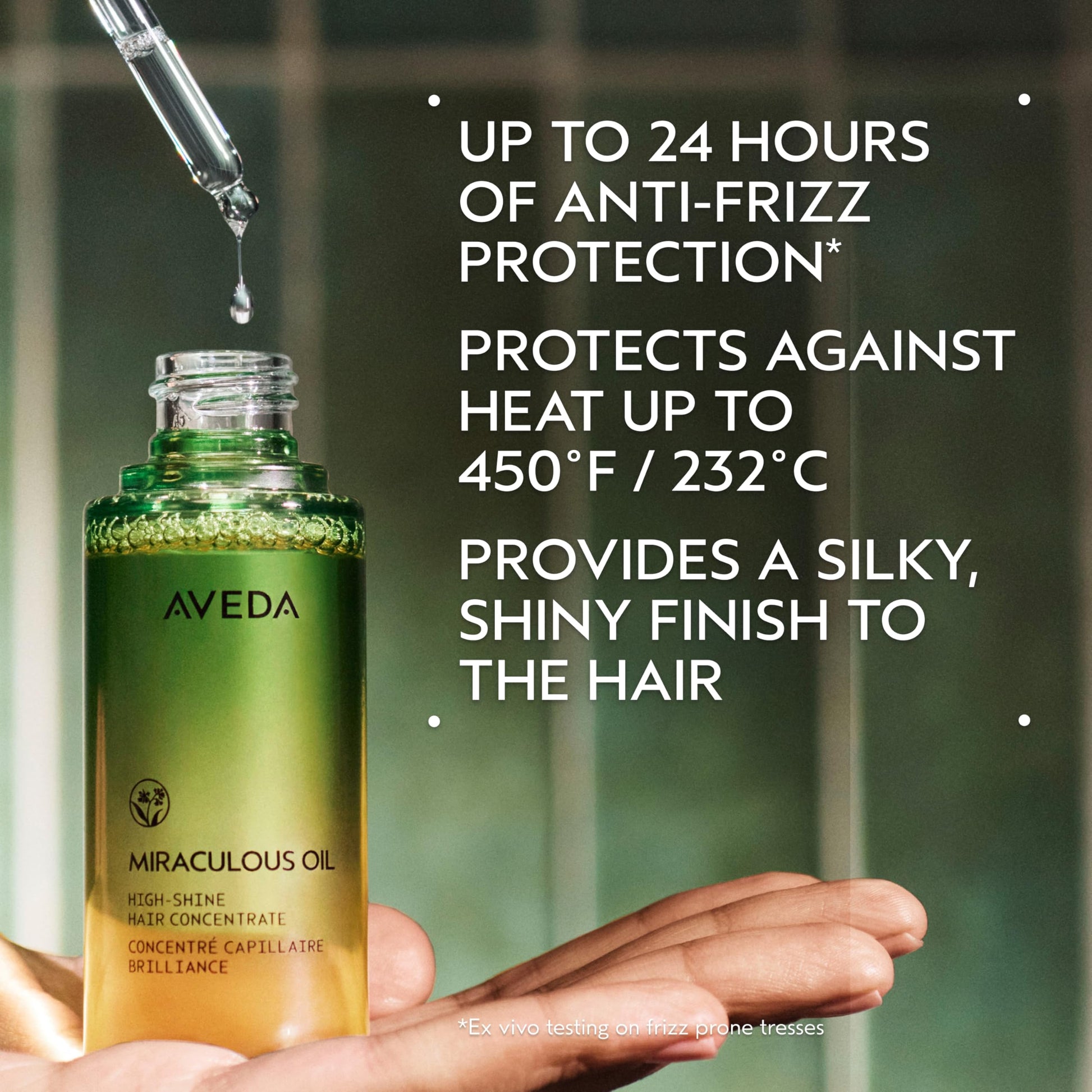 Dark Slate Gray Aveda Miraculous Oil High-Shine Hair Concentrate | Adds Shine | Up to 24 Hours of Frizz Protection* | Heat Protection | For All Hair Types | Notes of Lavender Ylang Ylang and Petitgrain, 1.7 Fl Oz